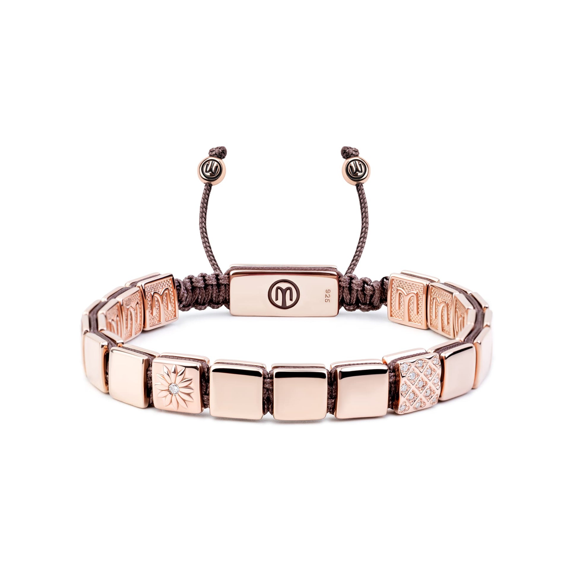Flat - Bead Mauve Bracelet In Rose Gold