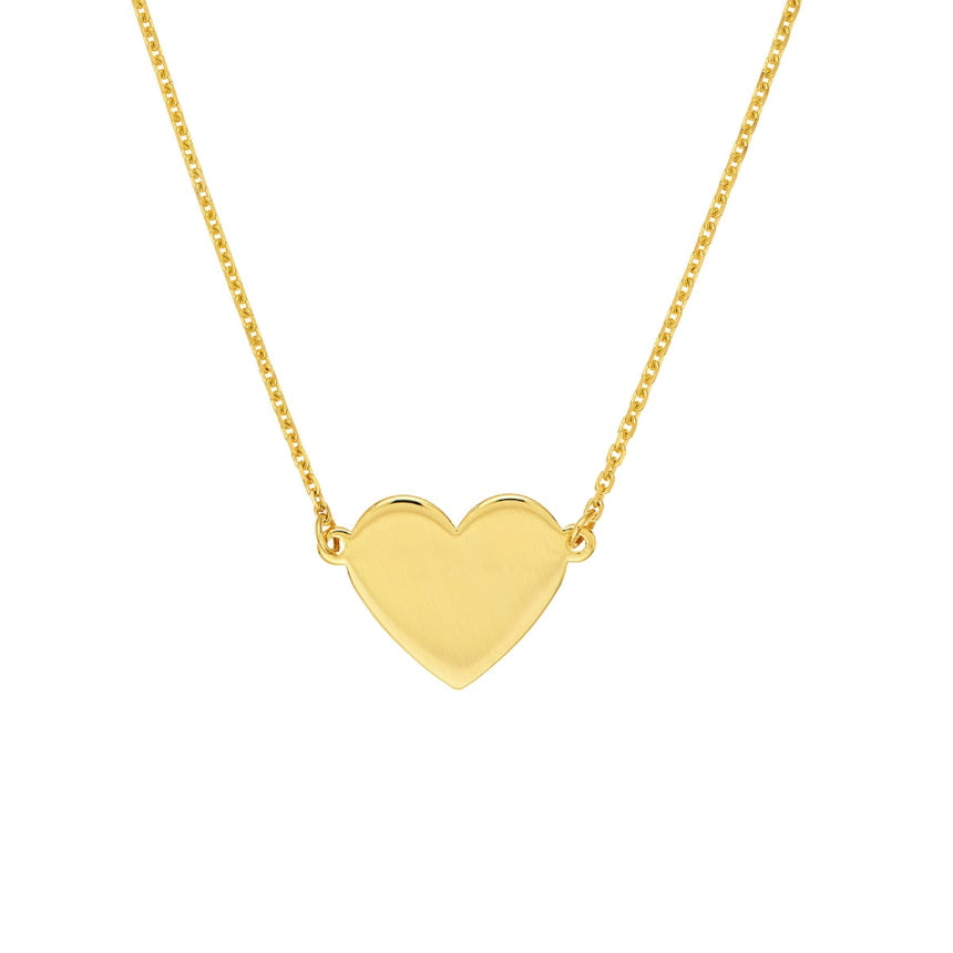 Flat Heart Pendant Necklace