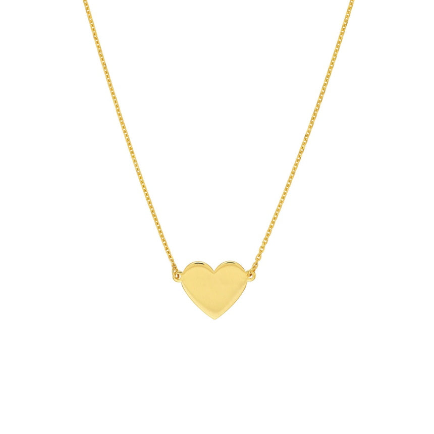 Flat Heart Pendant Necklace