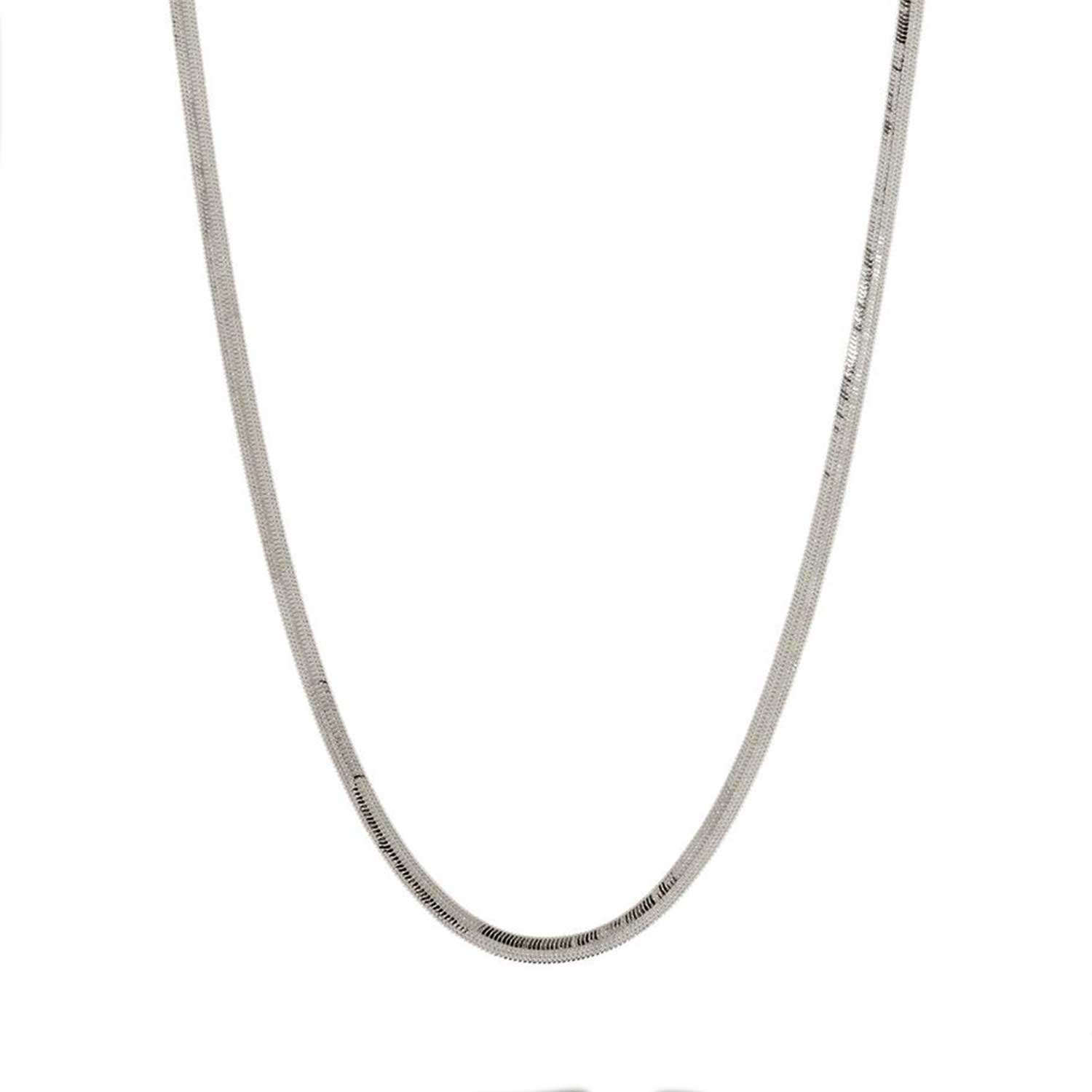 Flat Silver Snake Chain Necklace