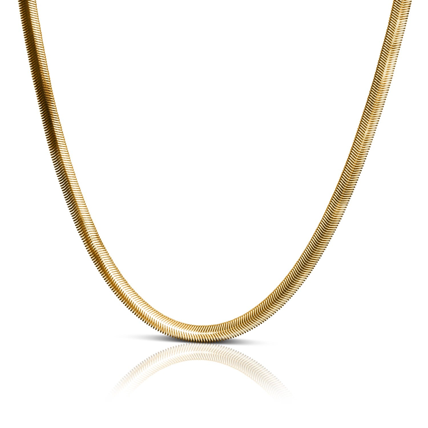 Flat Snake 10Mm Necklace – Gold Vermeil