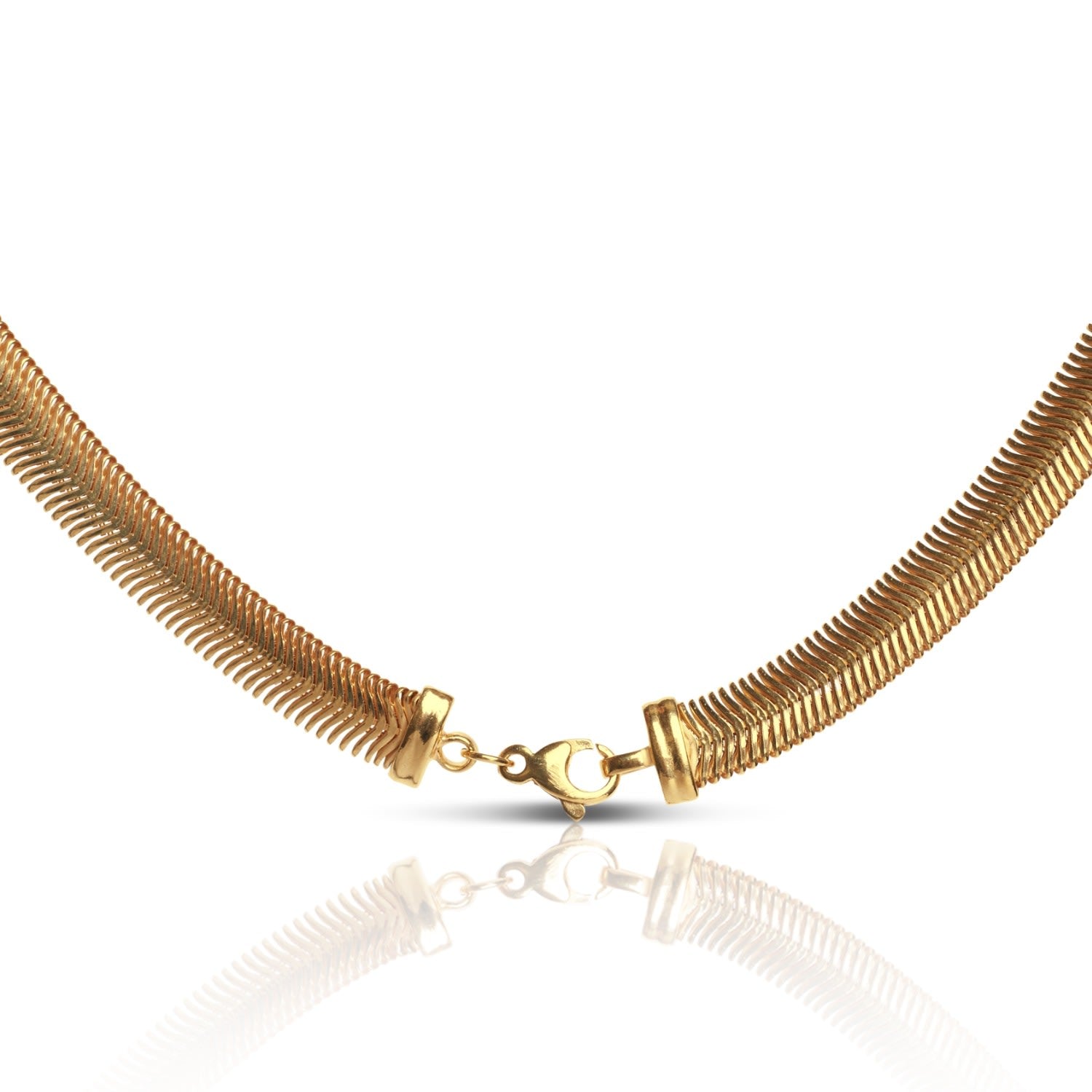 Flat Snake 10Mm Necklace – Gold Vermeil