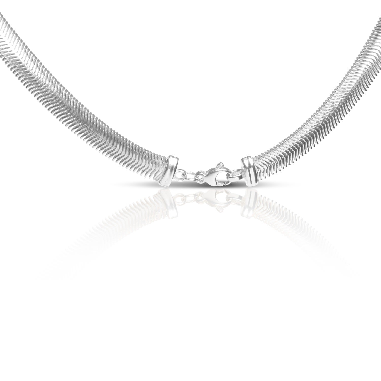 Flat Snake 10Mm Necklace – Silver