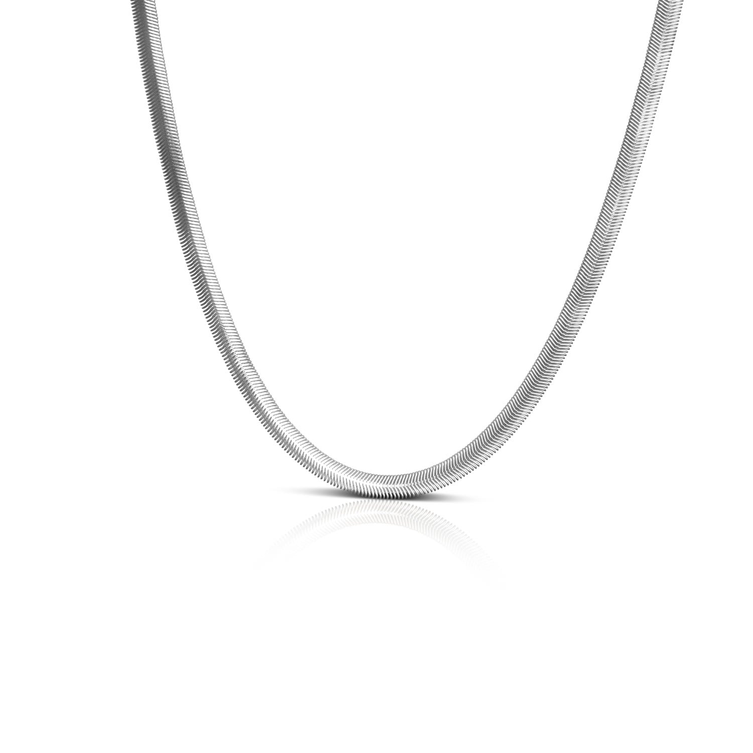 Flat Snake 10Mm Necklace – Silver