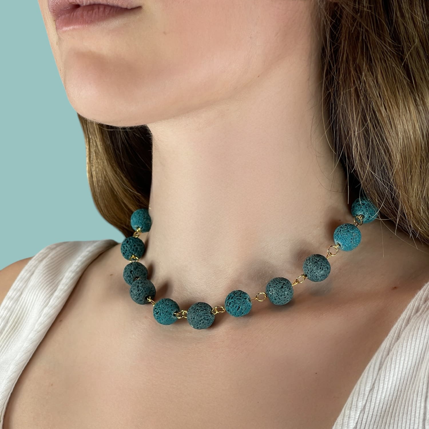 Flavia Lava Stone Necklace
