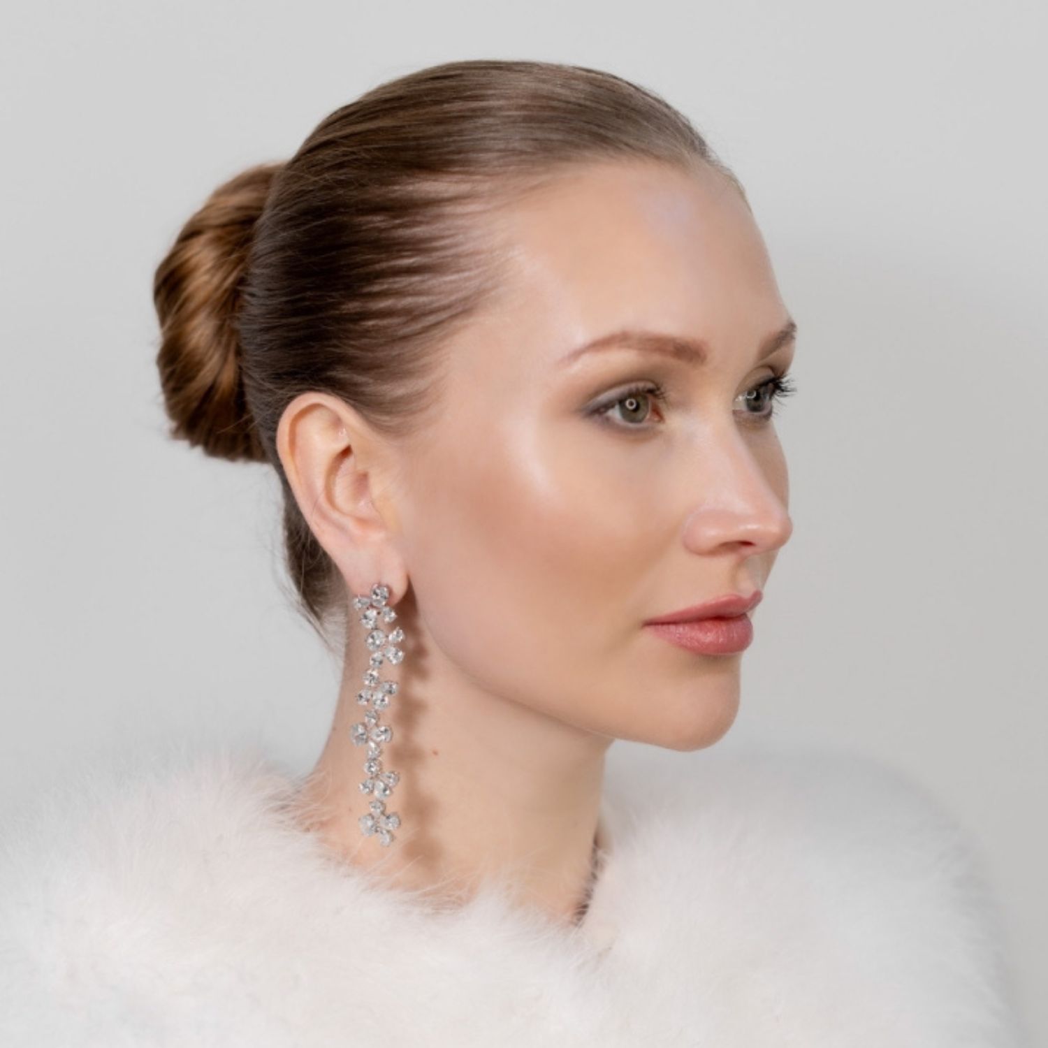 Fleur Earrings - Rhodium