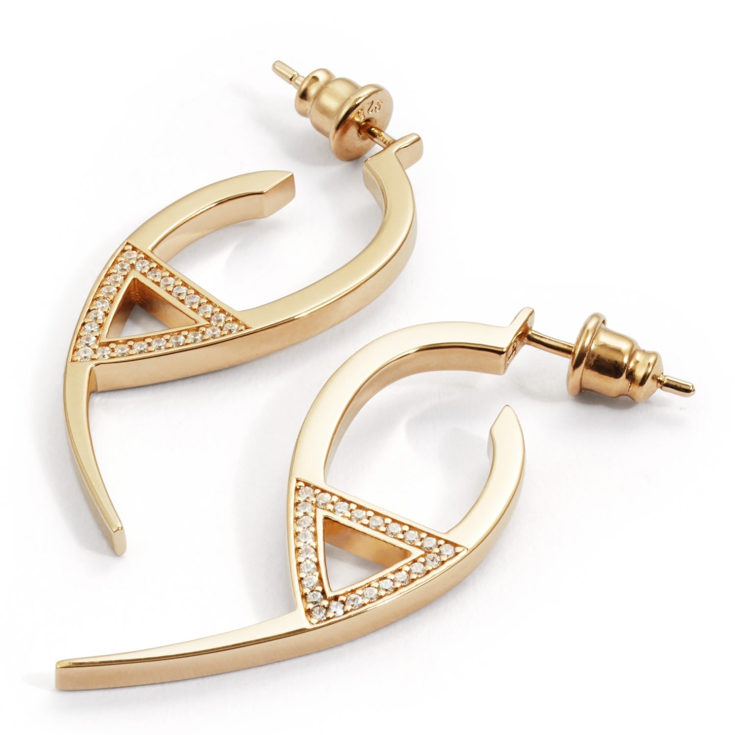 Flick Earrings - Gold Vermeil & Cubic Zirconia