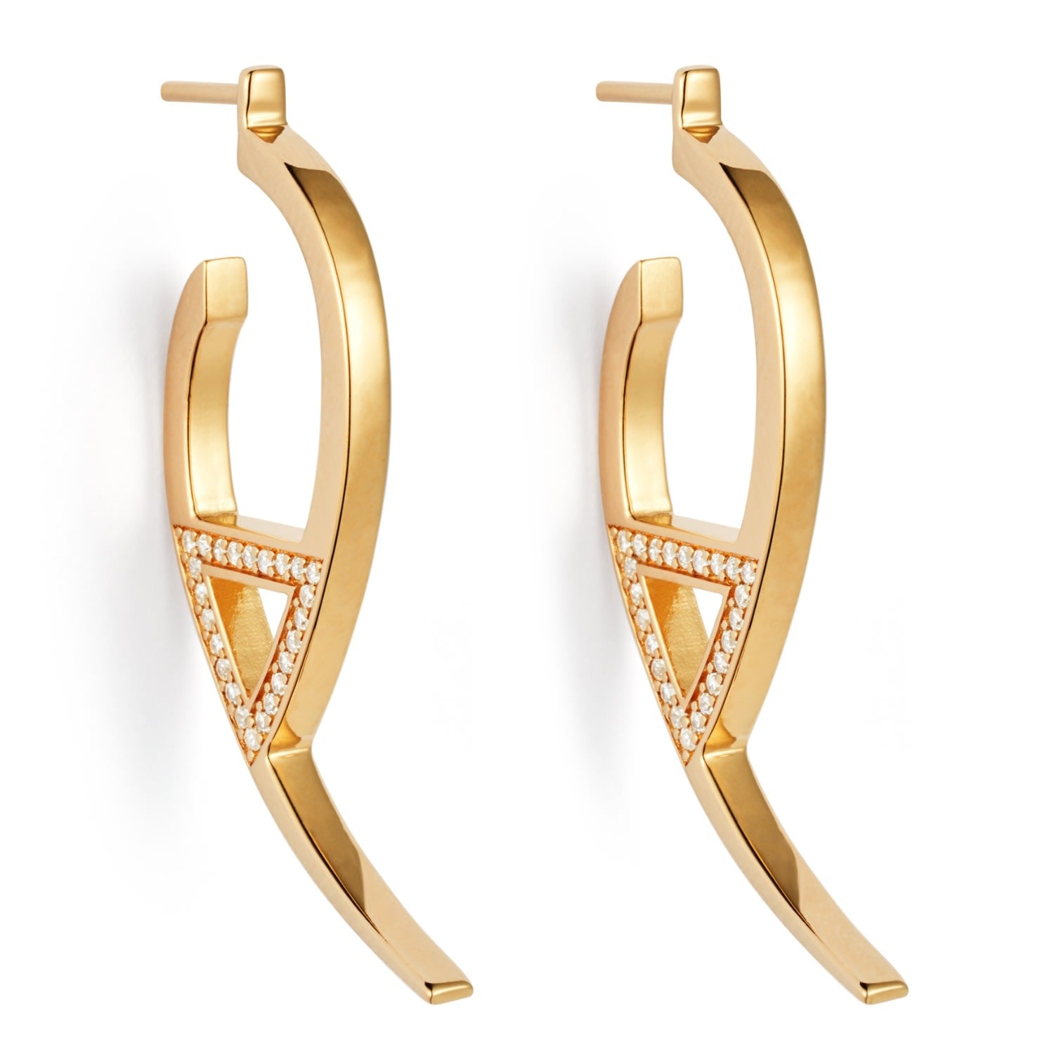 Flick Earrings - Gold Vermeil & Cubic Zirconia
