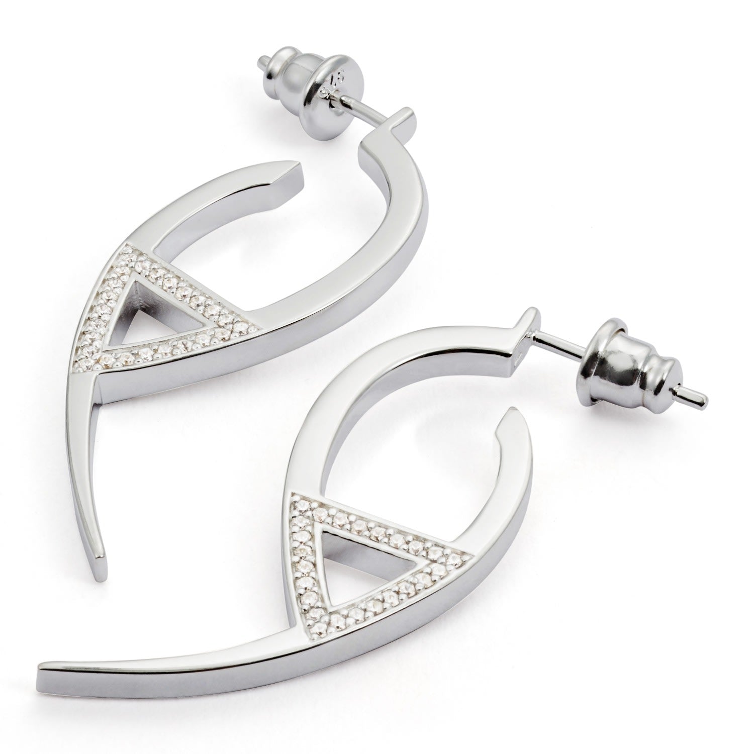 Flick Earrings - Sterling Silver & Cubic Zirconia