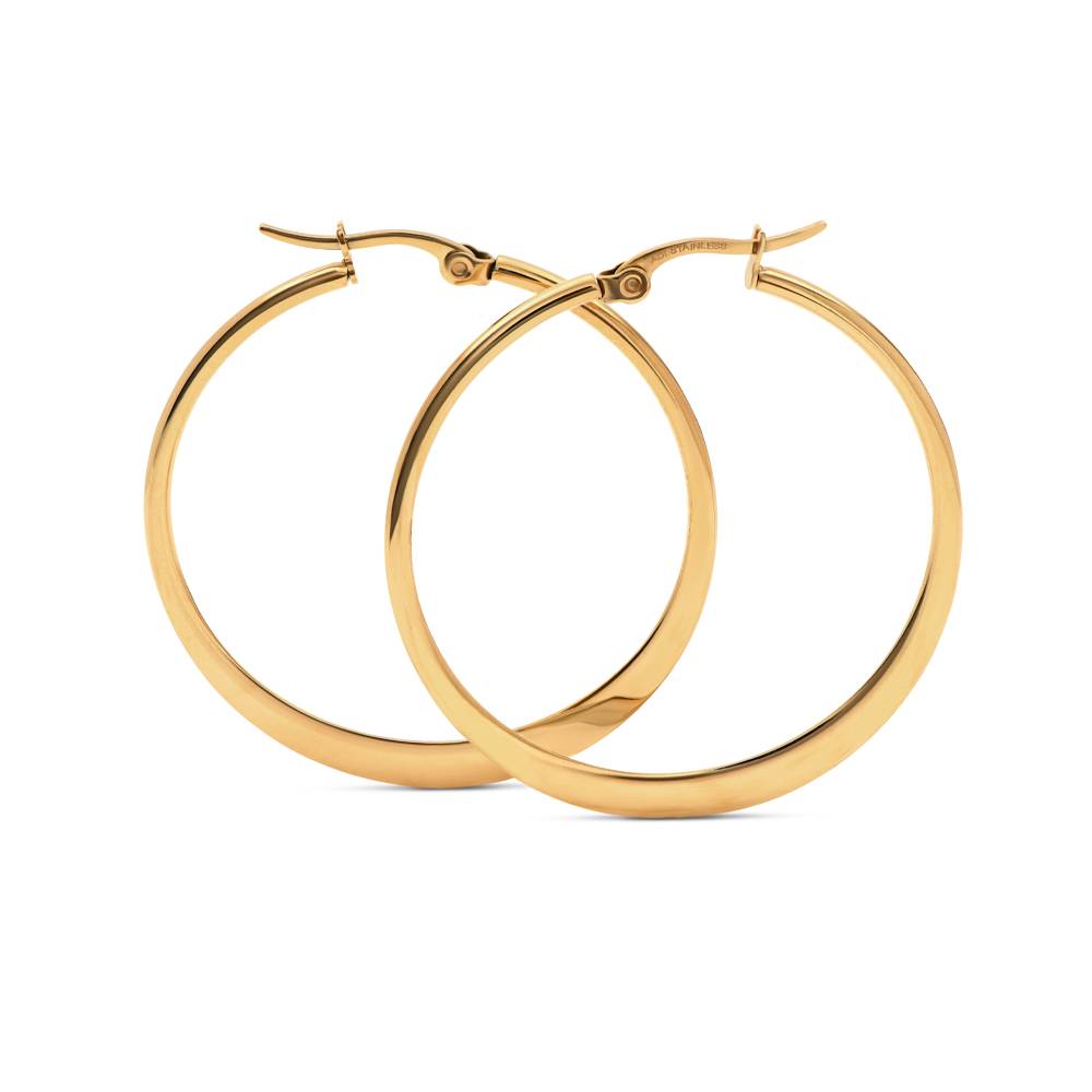 Florida Classic Hoops in Stainless Steel with Gold PVD