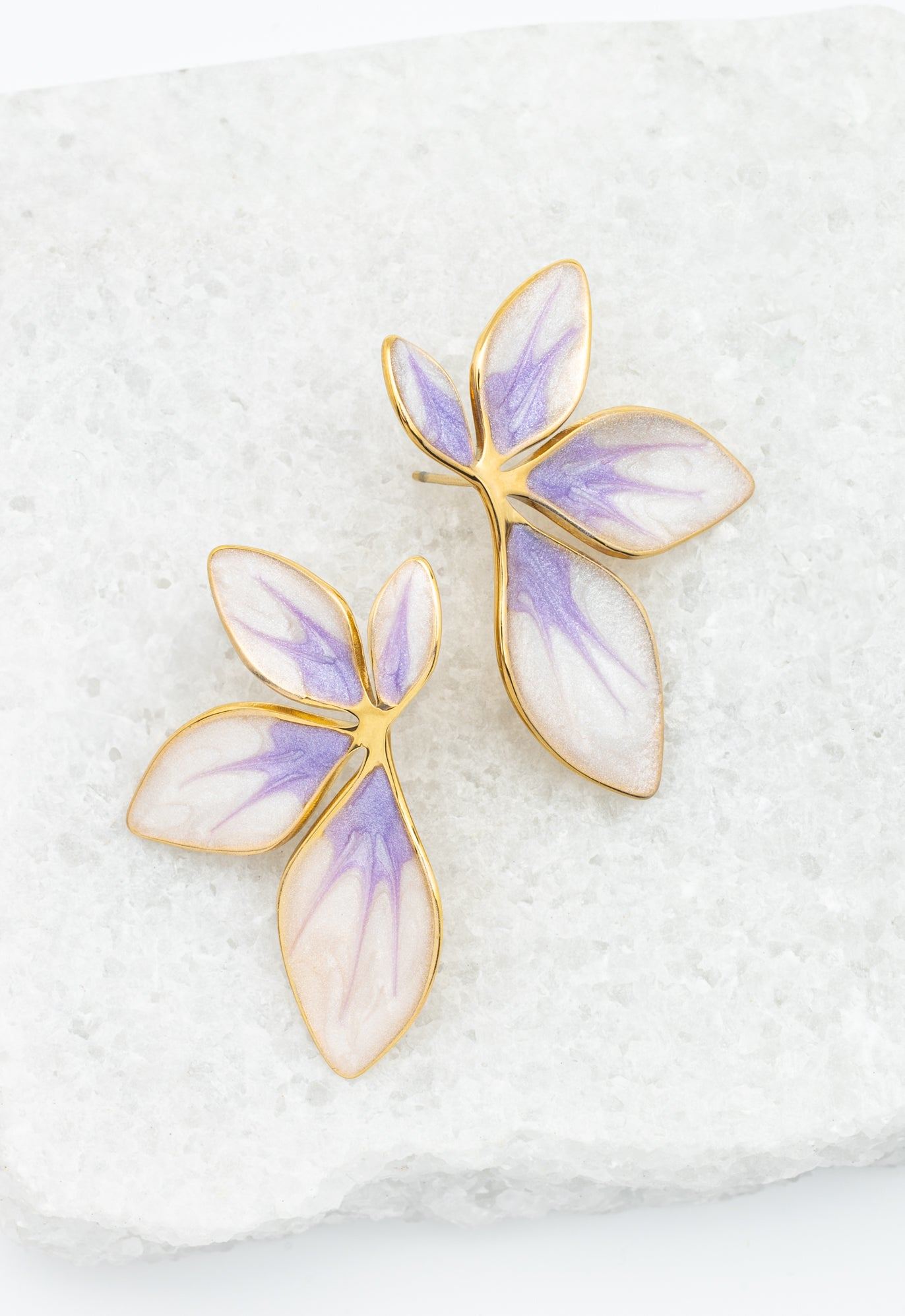Flourish Lavender Leaf Earrings