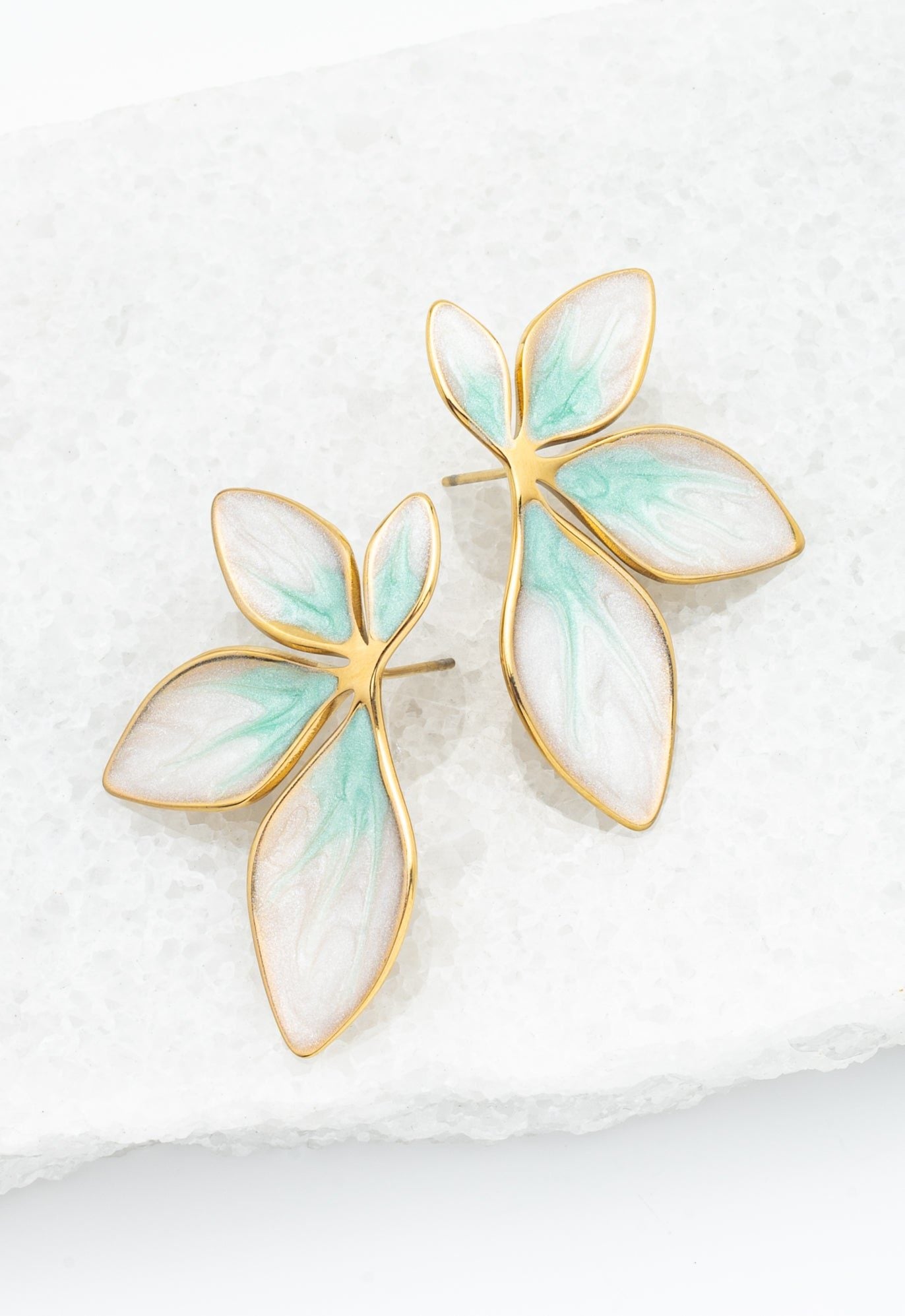 Flourish Mint Leaf Earrings