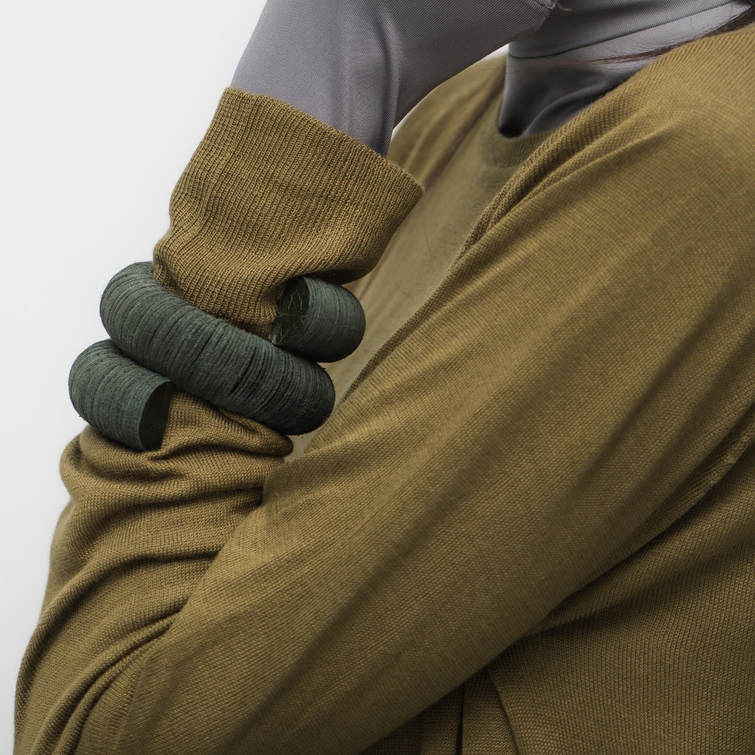 Flow Cuff Leather Bracelet Green