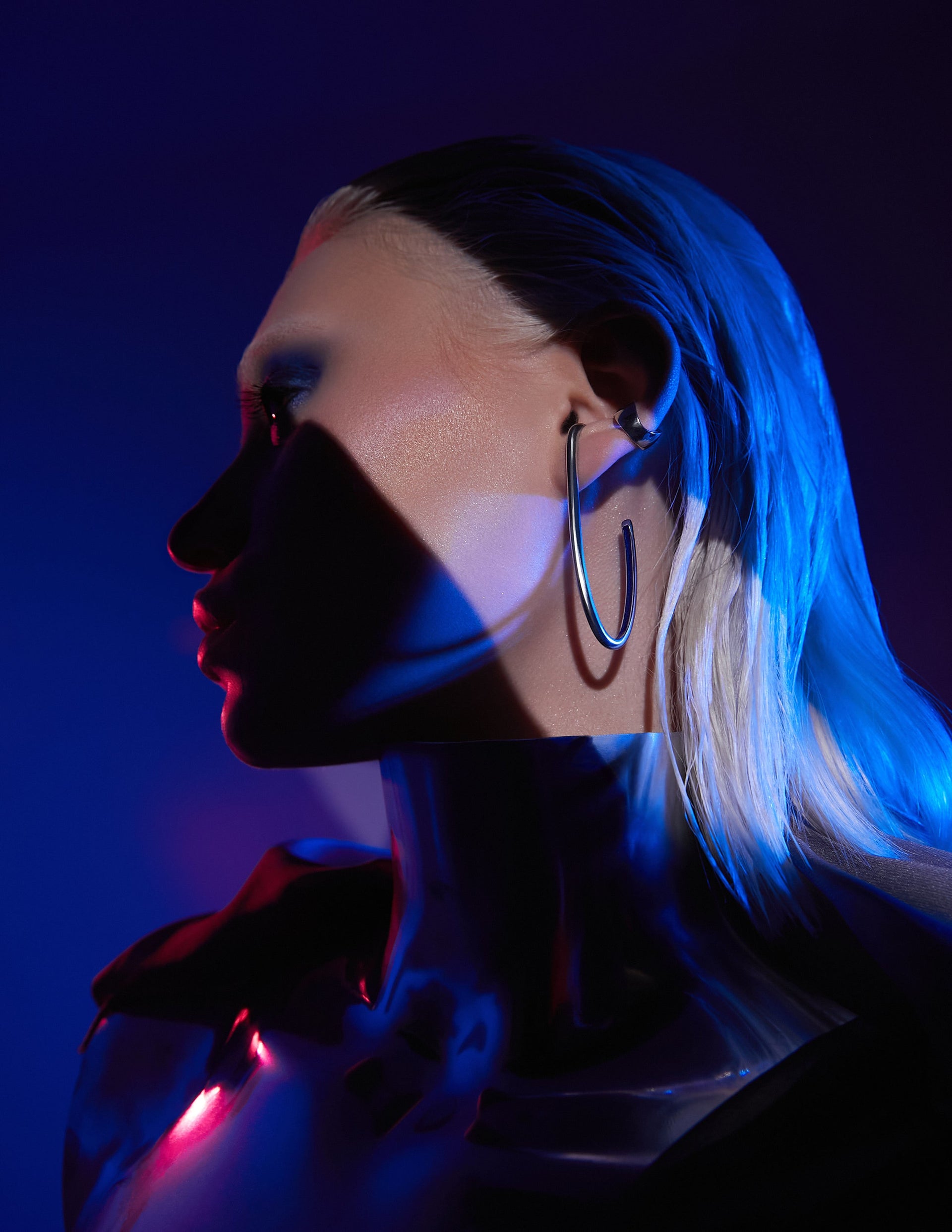 Flow Hoop Earrings Silver