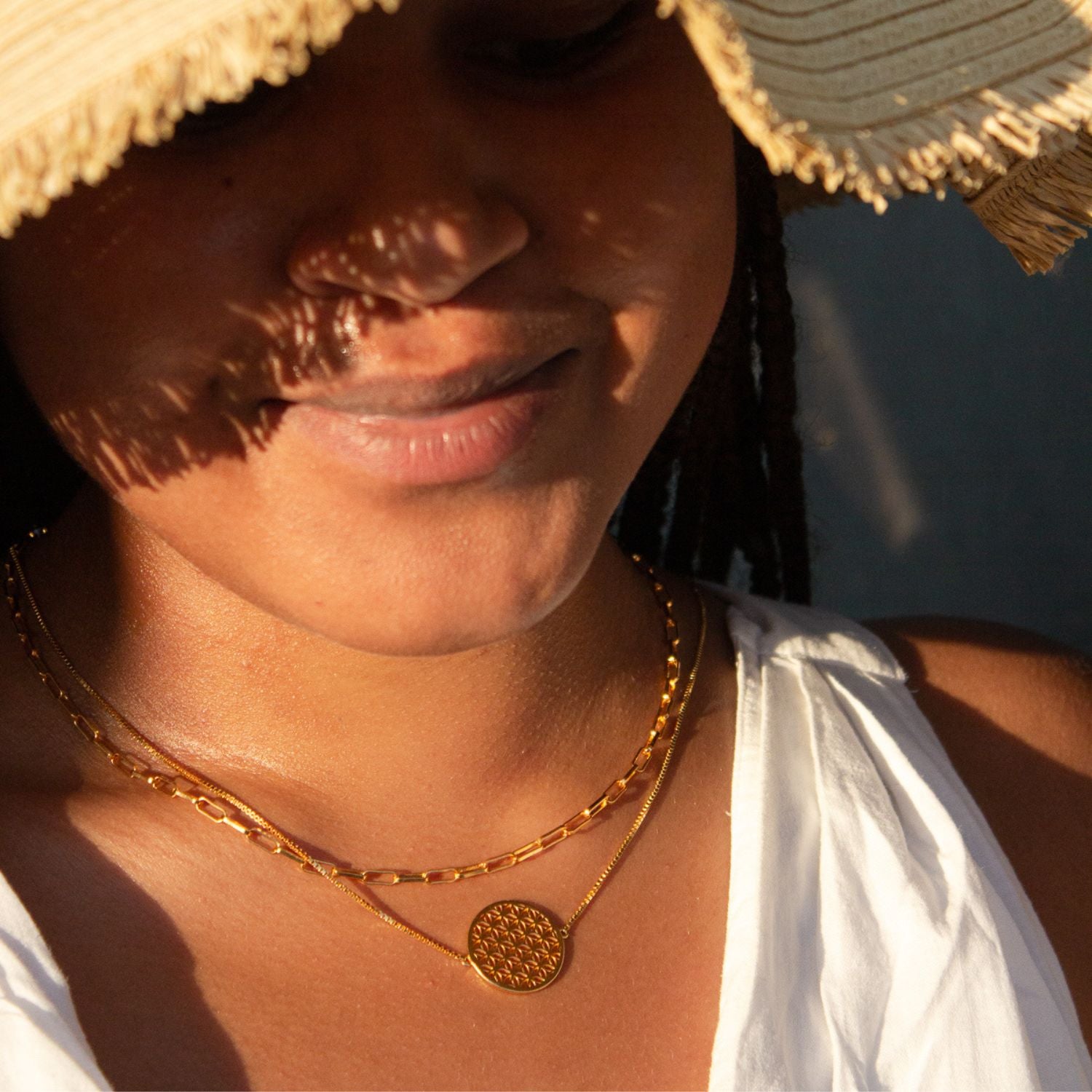 Flower Of Life Choker Y Style Lariat, Reversible Necklace