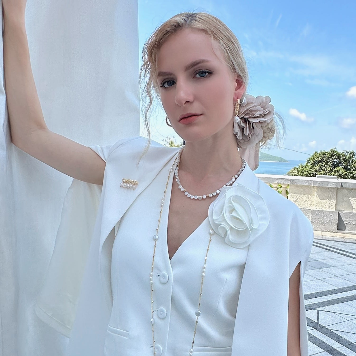 Flower Petals Freshwater Pearls Necklace