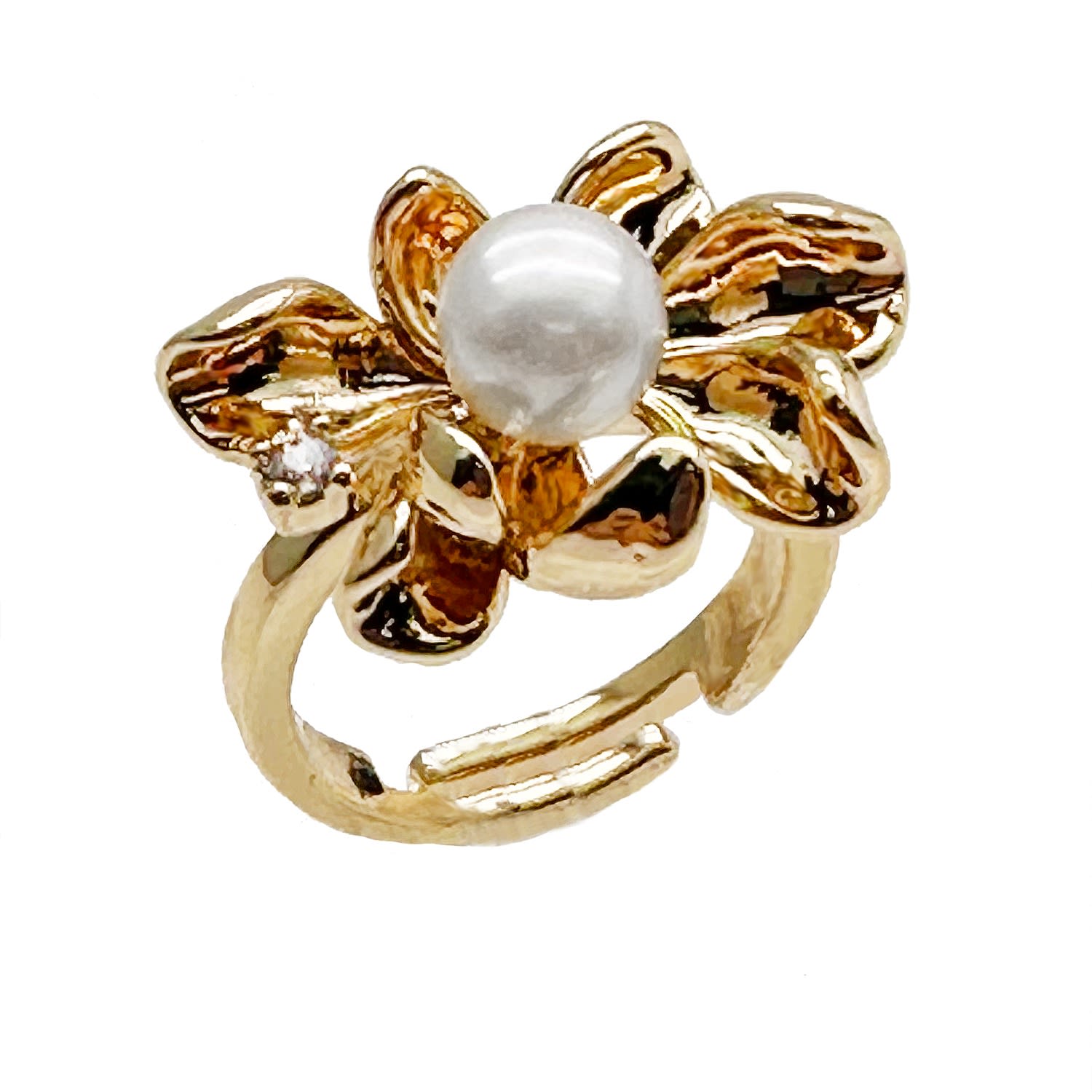 Flower Setting With Freshwater Pearls Ring
