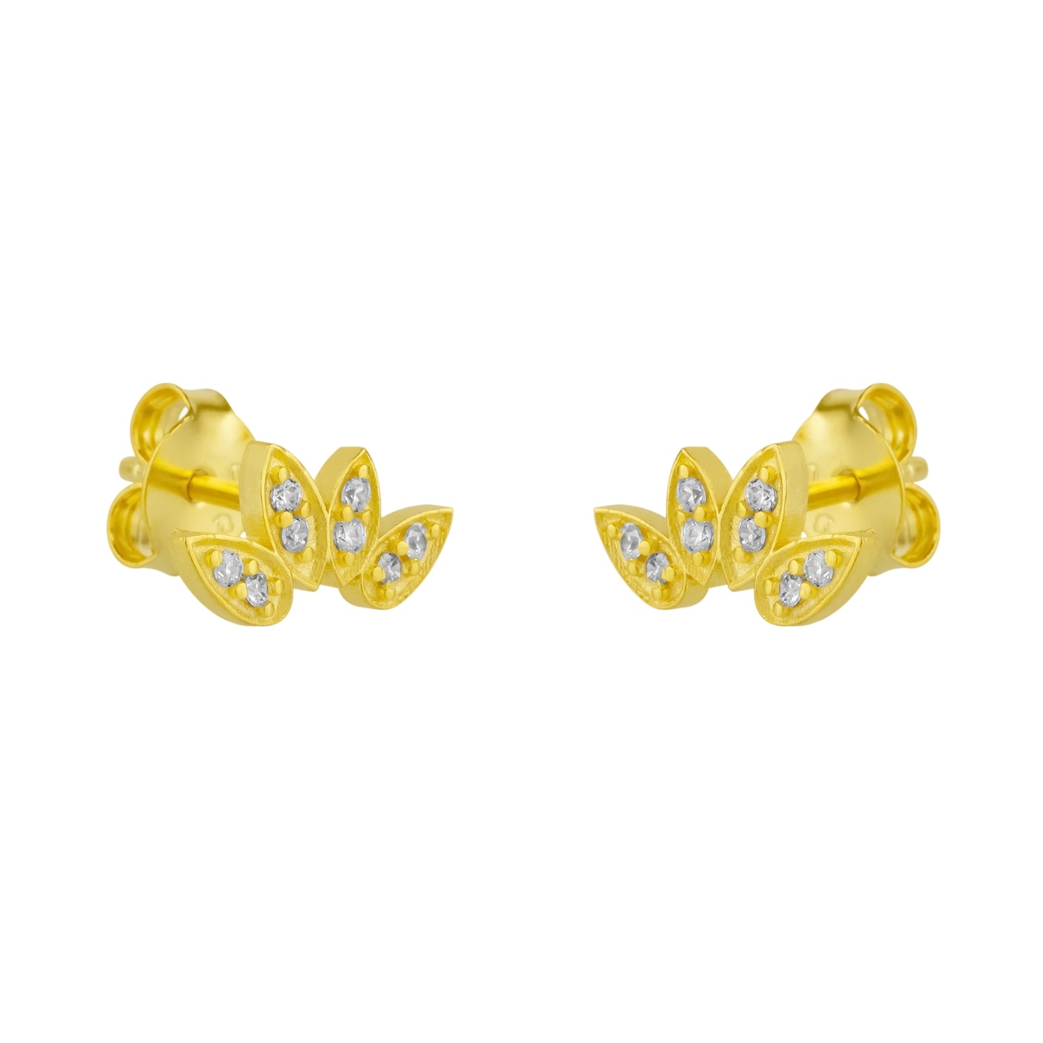 Flower Stud Sterling Silver Earring Gold