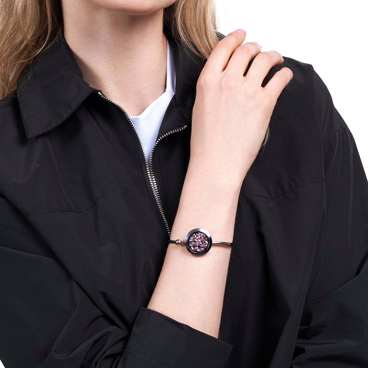 Premium Quality Designer Cuff Bracelet With Natural Scottish Heather Flowers – Floral Jewelry Collection