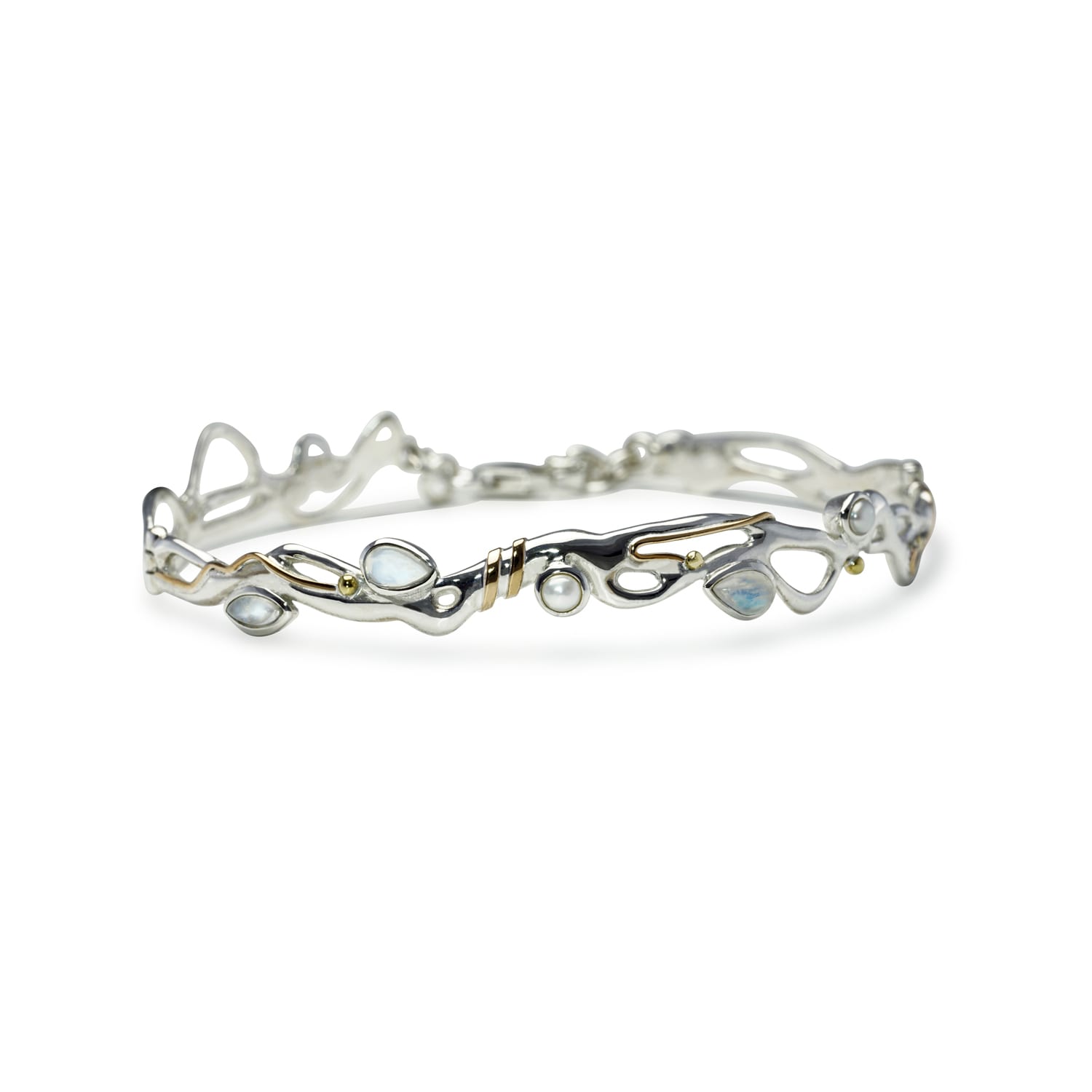 Flowing Moonstone & Pearl Bracelet