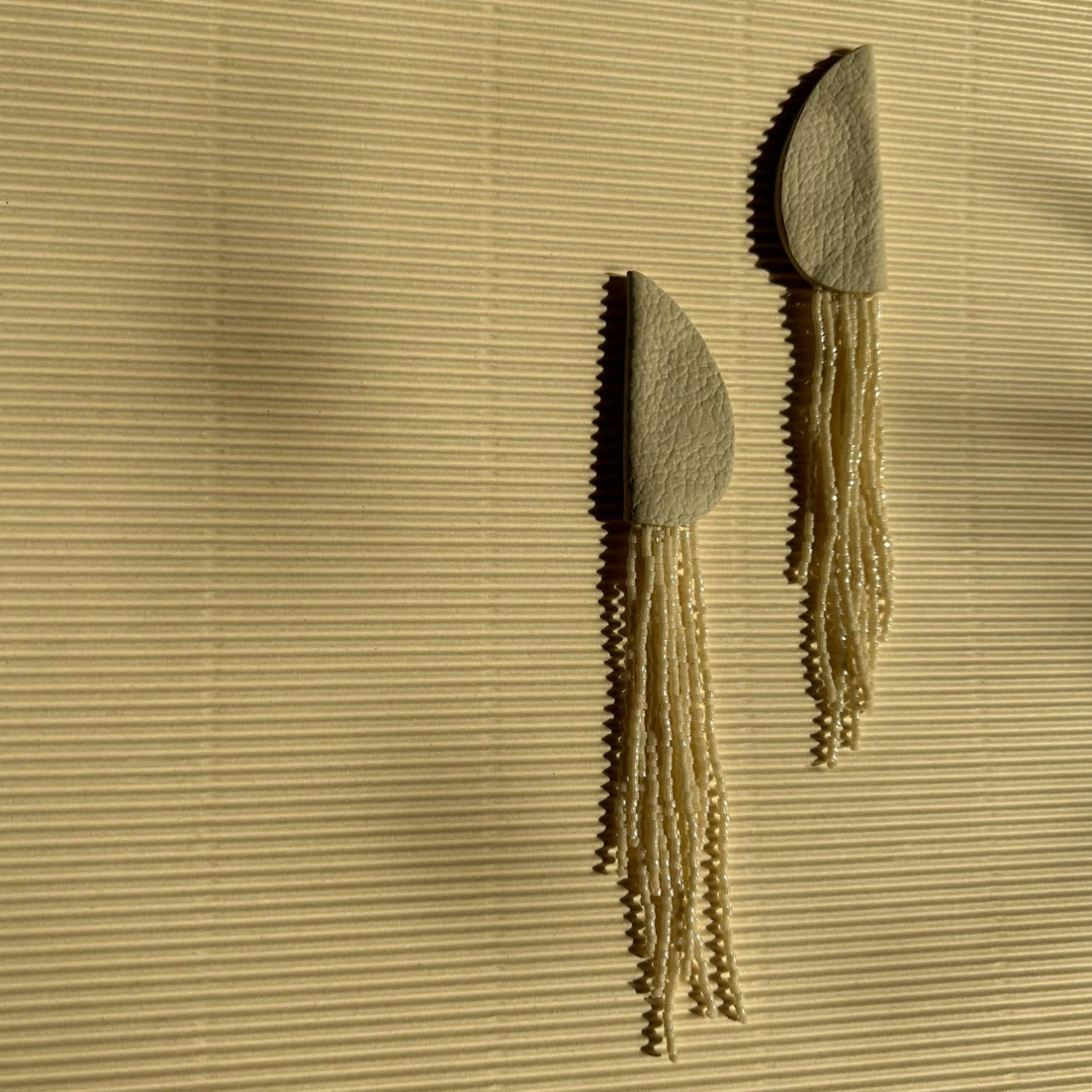 Flowline Beaded Dangle Earrings Ivory