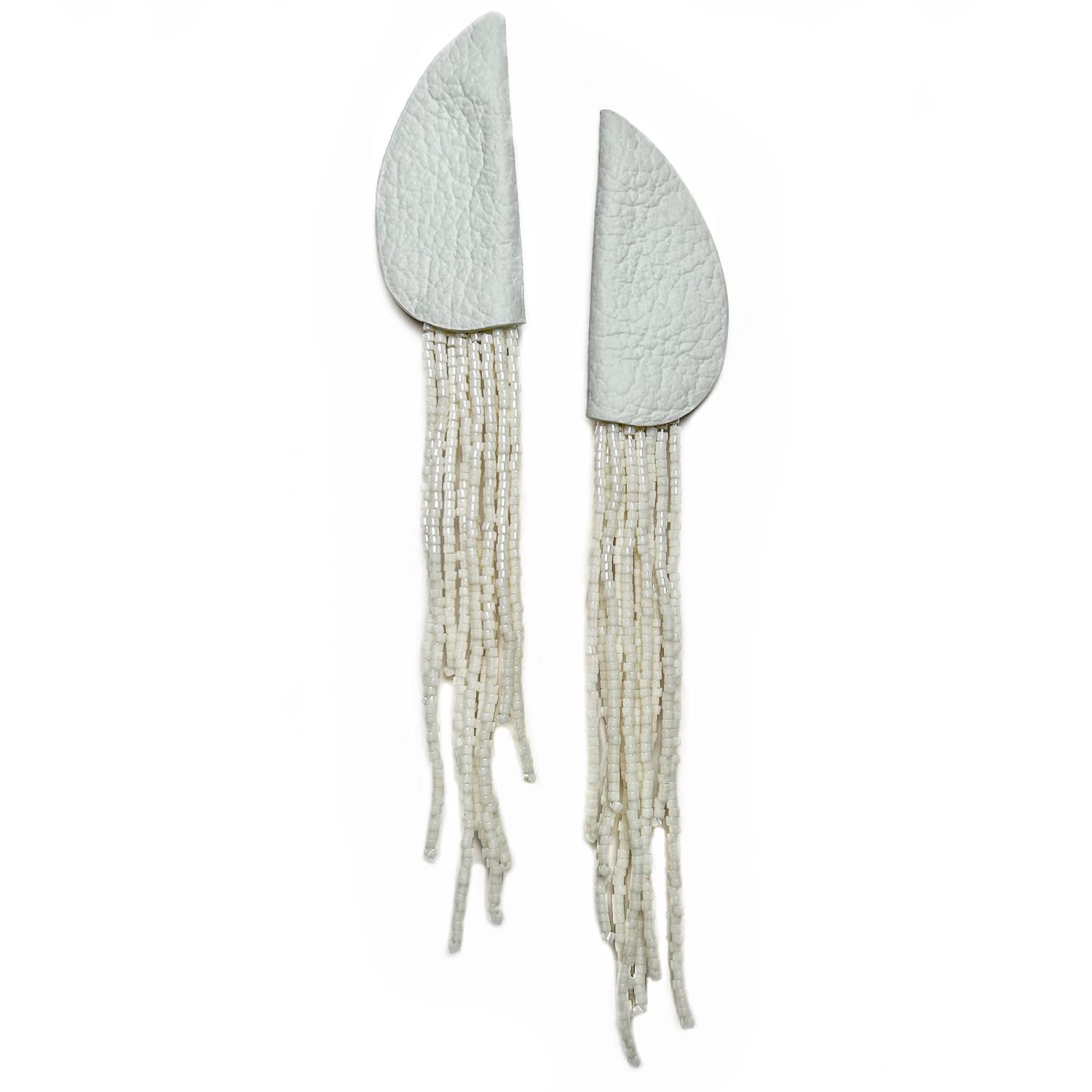 Flowline Beaded Dangle Earrings Ivory