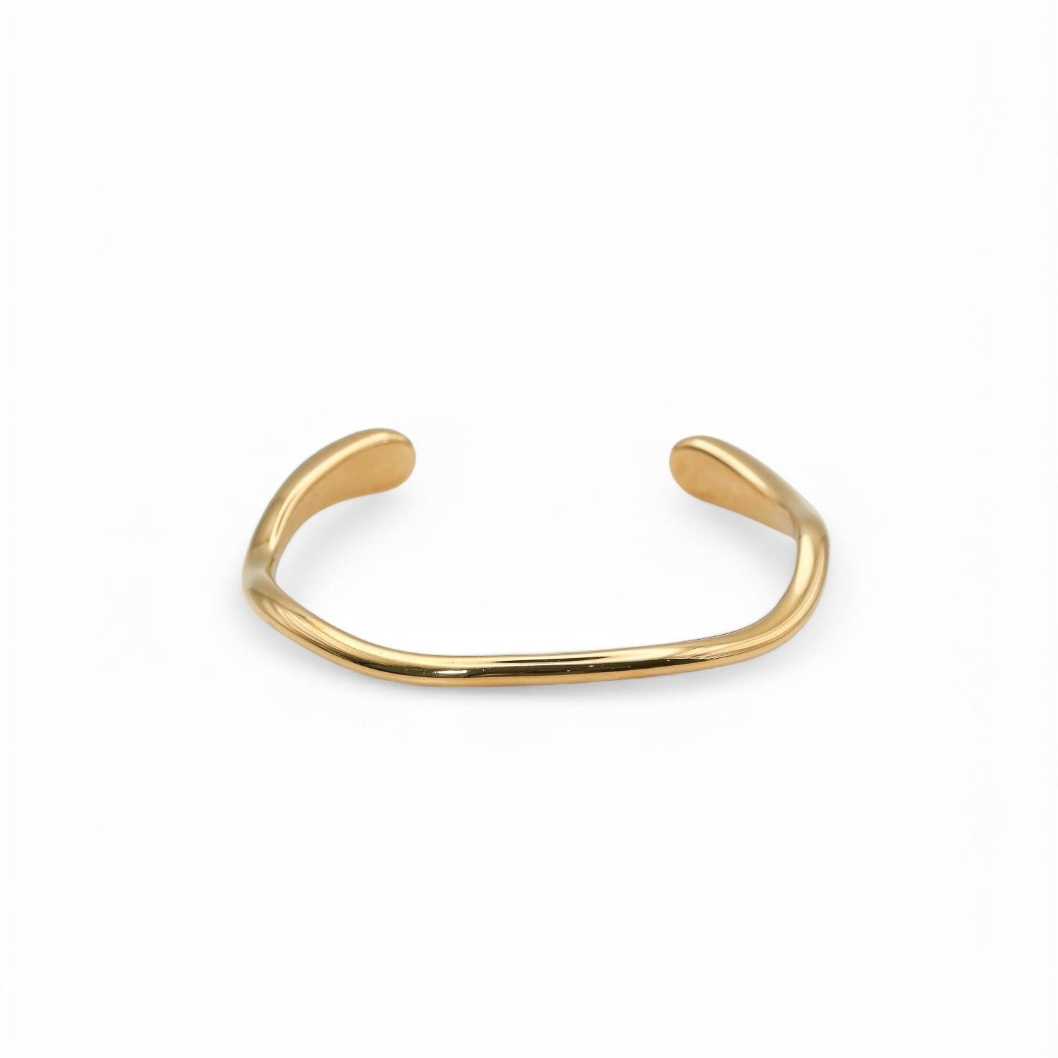 Fluid Curve Cuff Bangle Bracelet