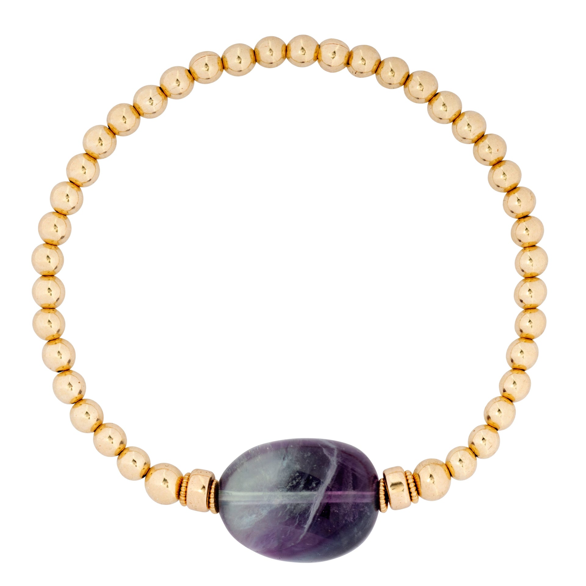 Fluorite & Gold Bead Bracelet