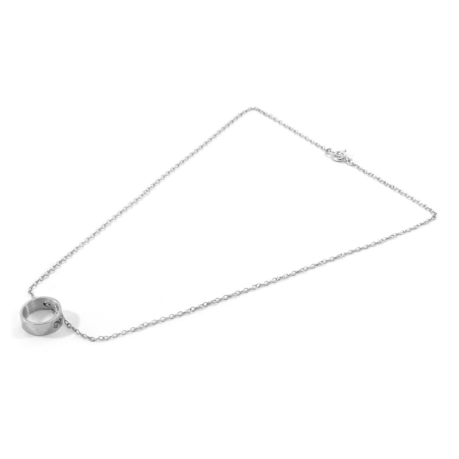 Abbott Round Mini Geometric Silver Necklace Pendant