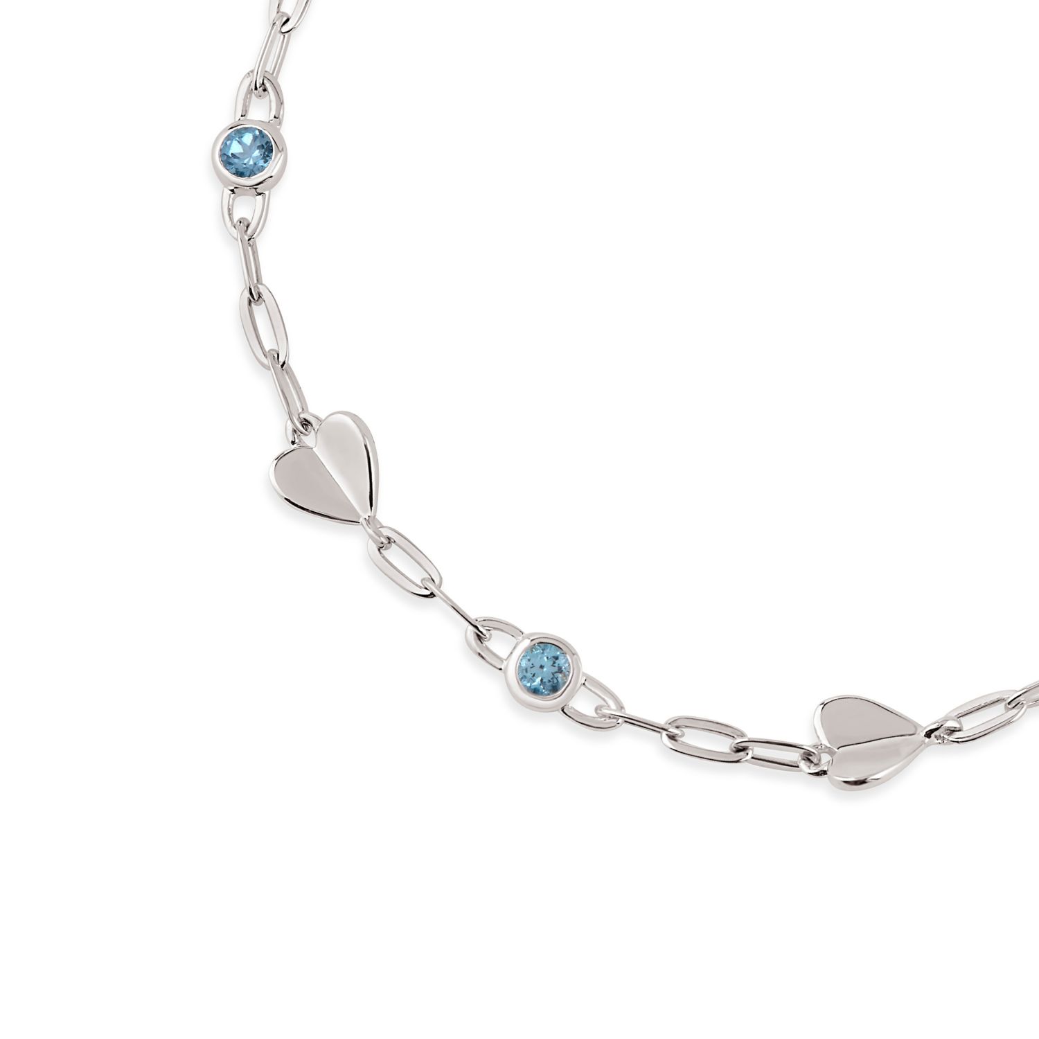 Folded Heart & Gemstone Bracelet