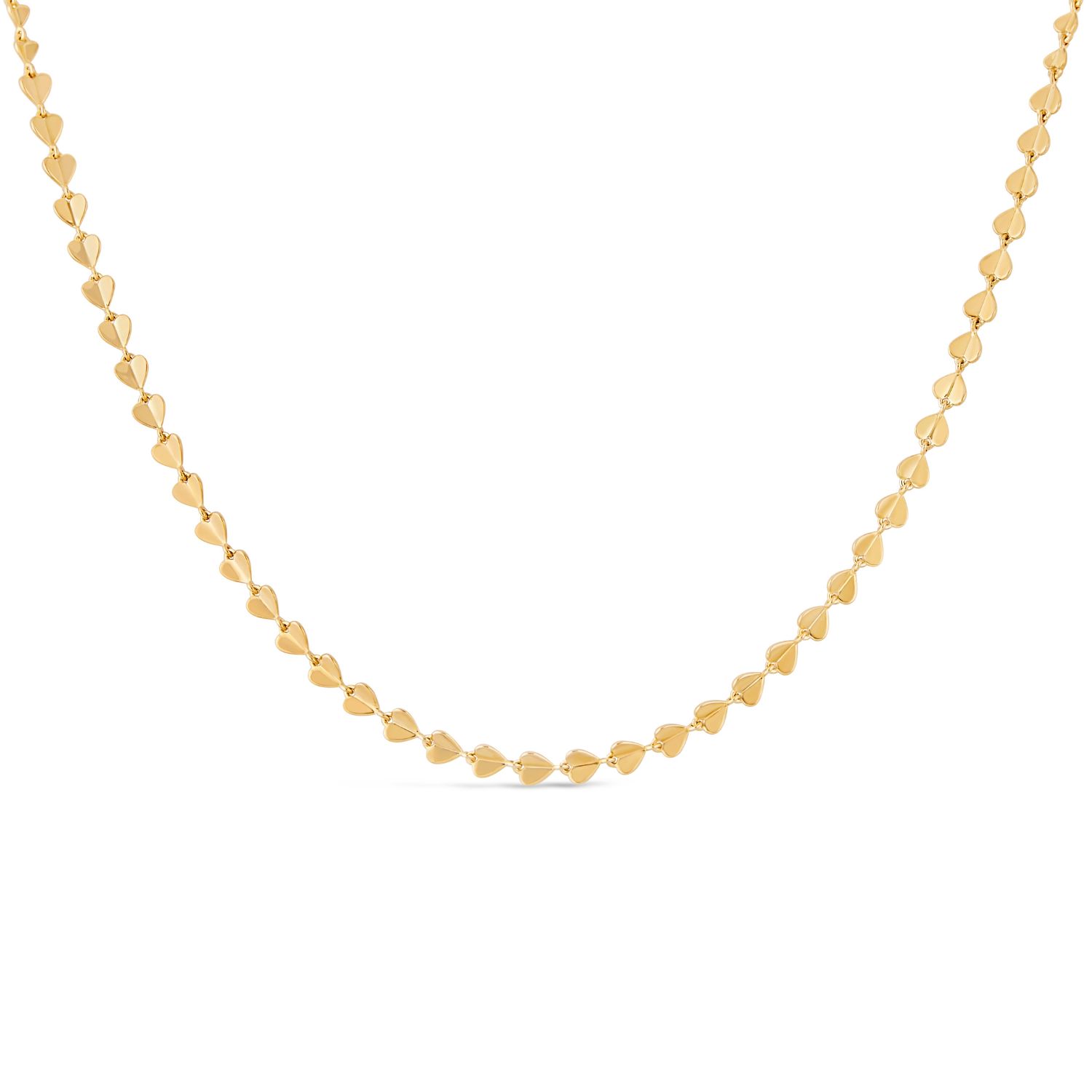 Folded Heart Linked Necklace