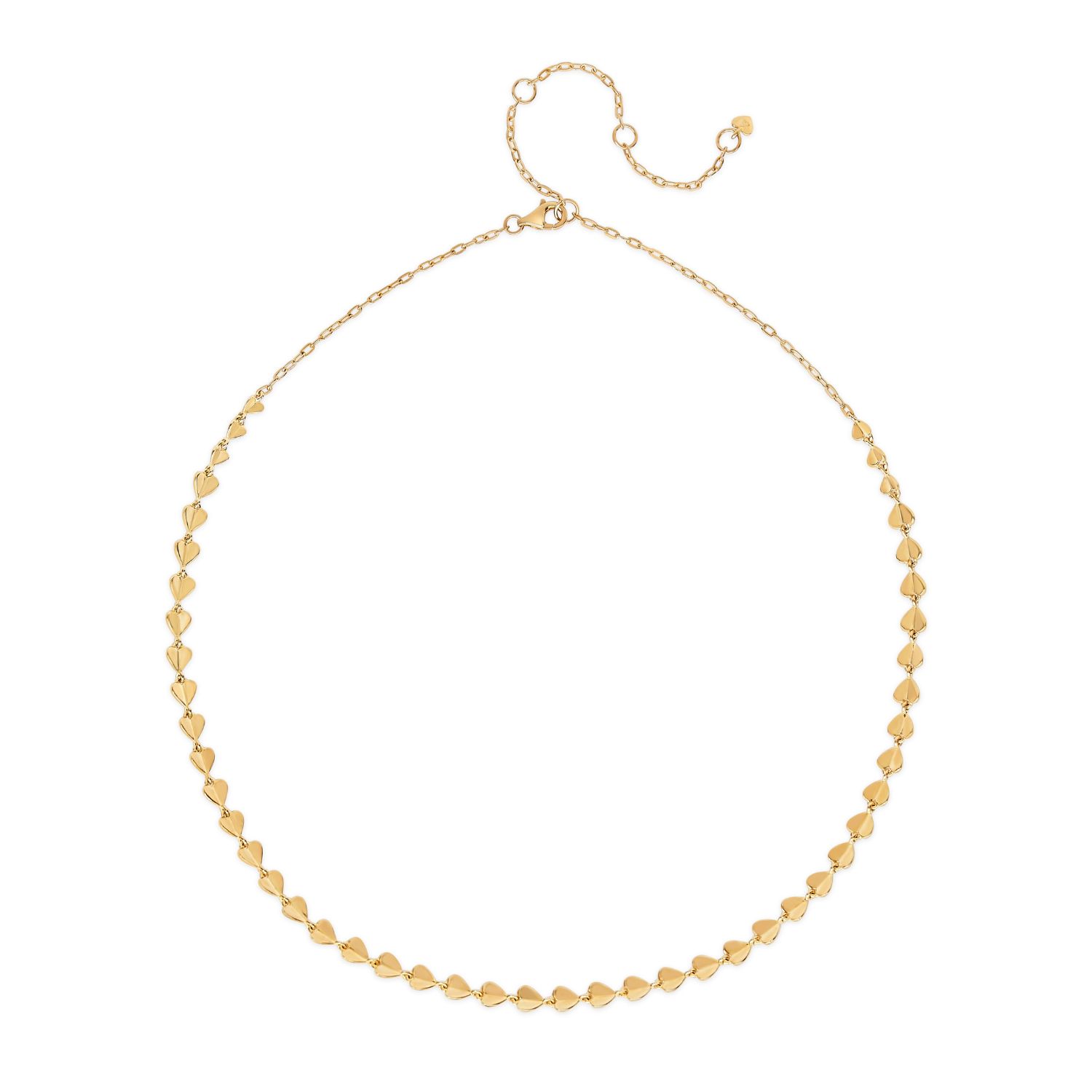 Folded Heart Linked Necklace