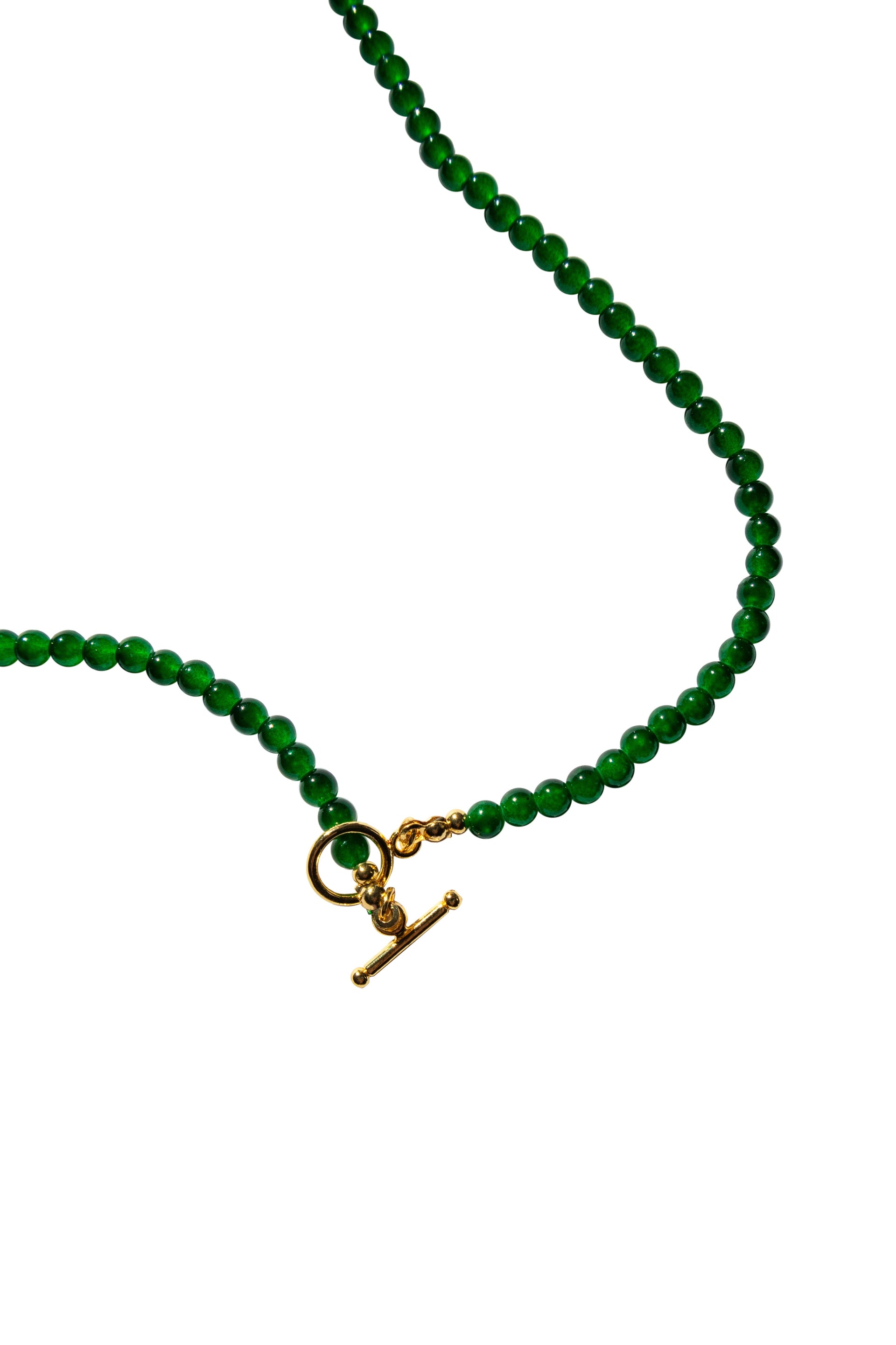 Forest Green Chalcedony Beaded Necklace