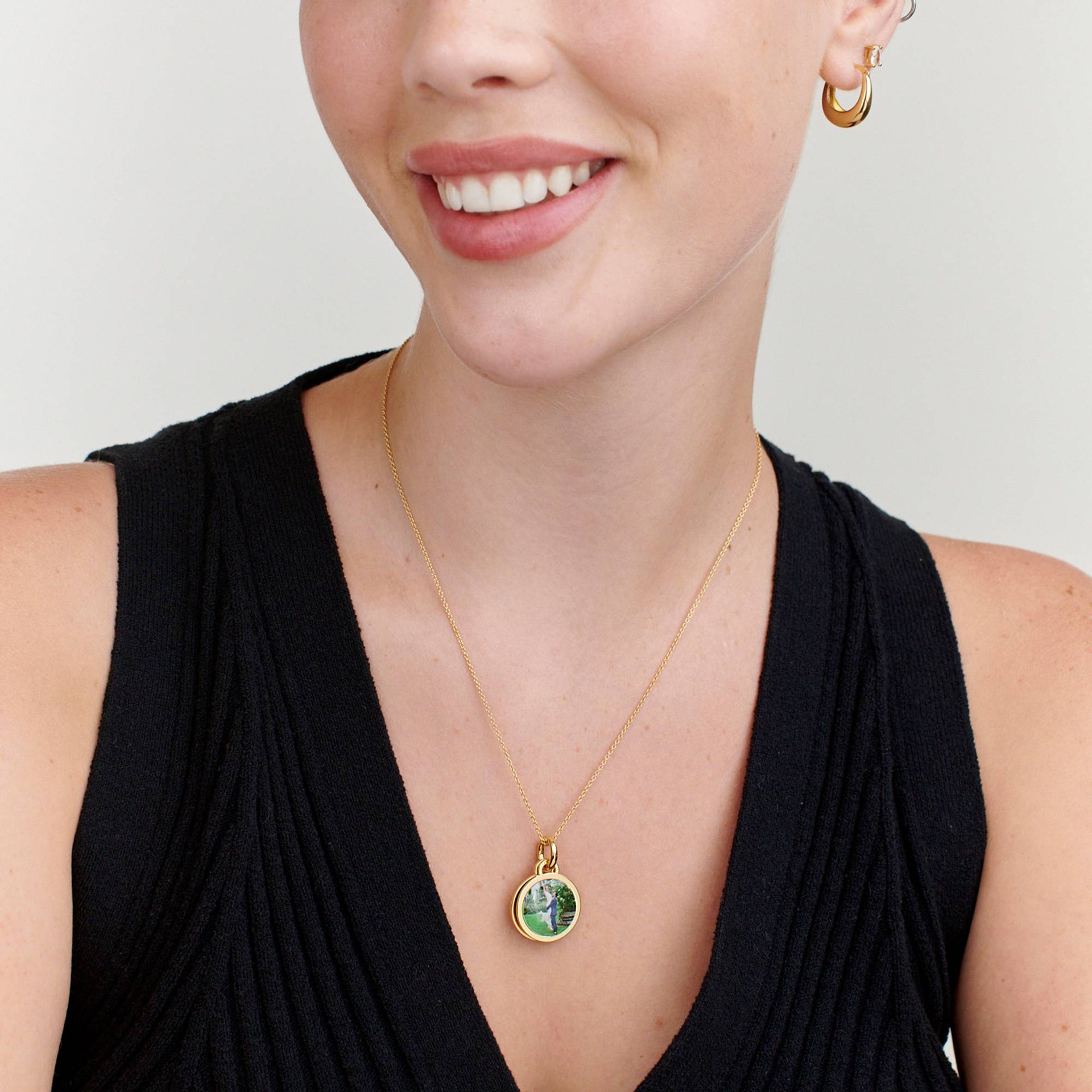 Forever Photo Pendant Necklace in 18K Gold Plating - Image Necklace