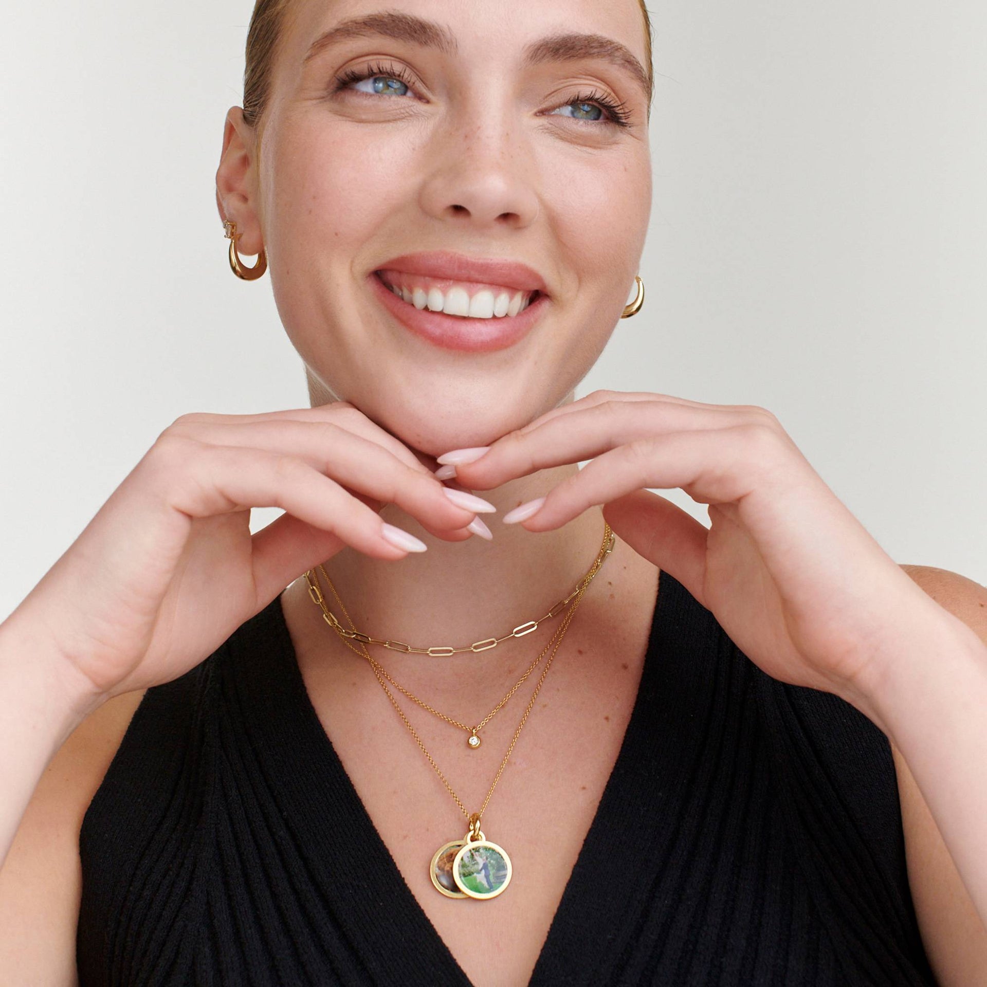 Forever Photo Pendant Necklace in 18K Gold Vermeil - photo inside necklace