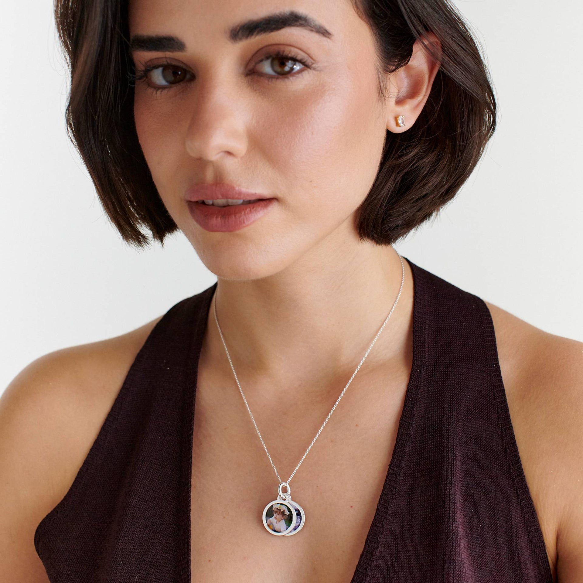 Forever Photo Pendant Necklace in Sterling Silver - photo inside necklace