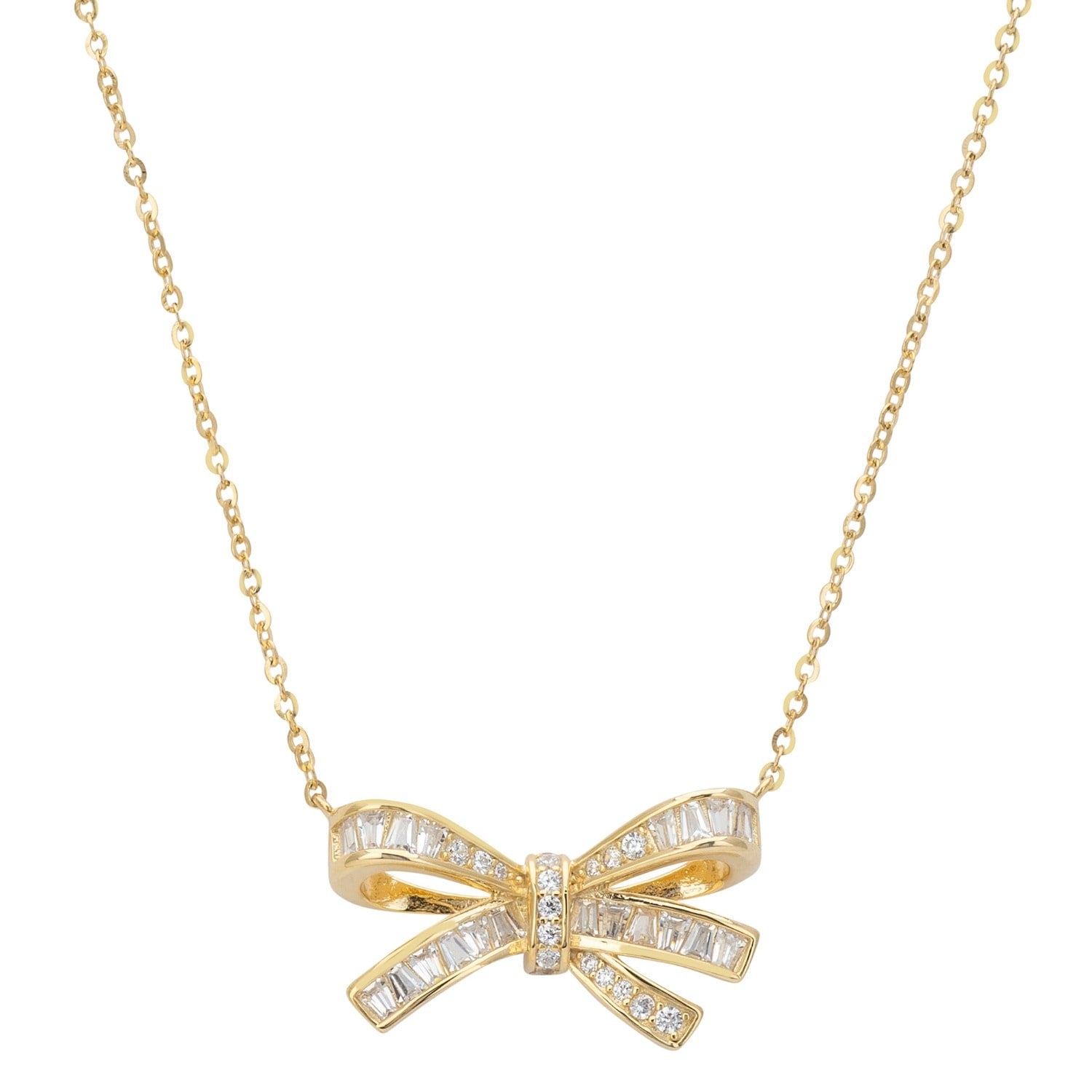 Forever Tied Bow Pendant Necklace Gold