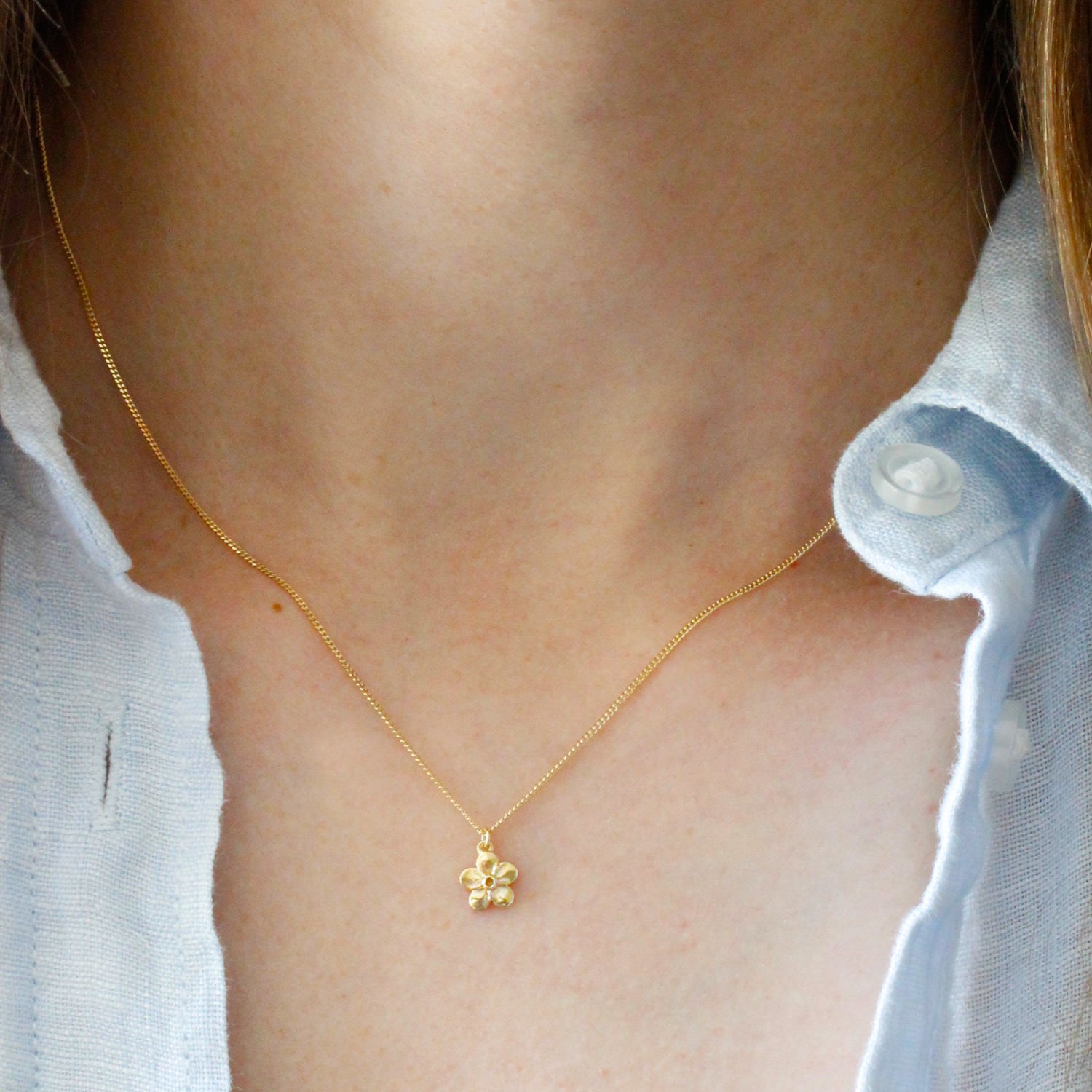 Forget Me Not Necklace – Gold