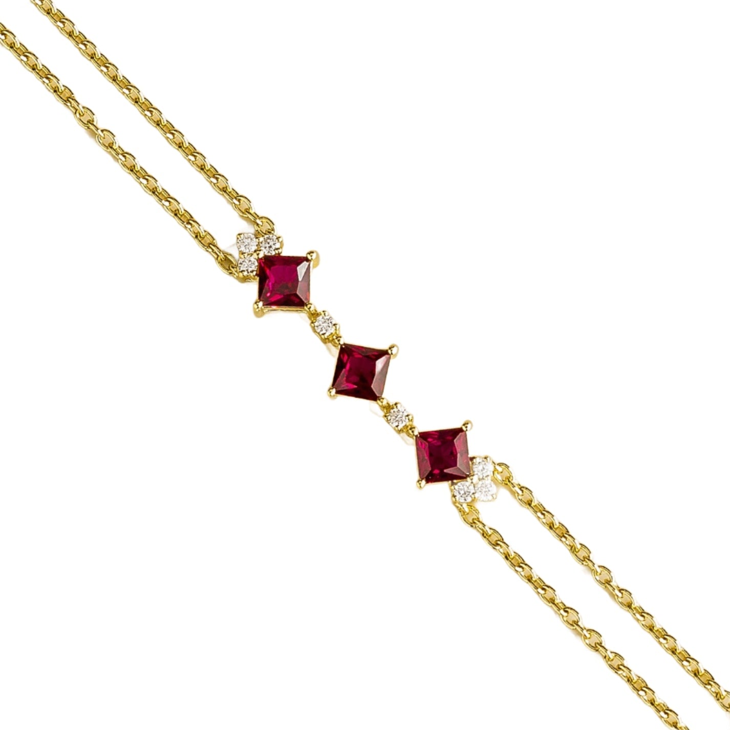 Forma Gold Bracelet Set With Ruby & Diamond