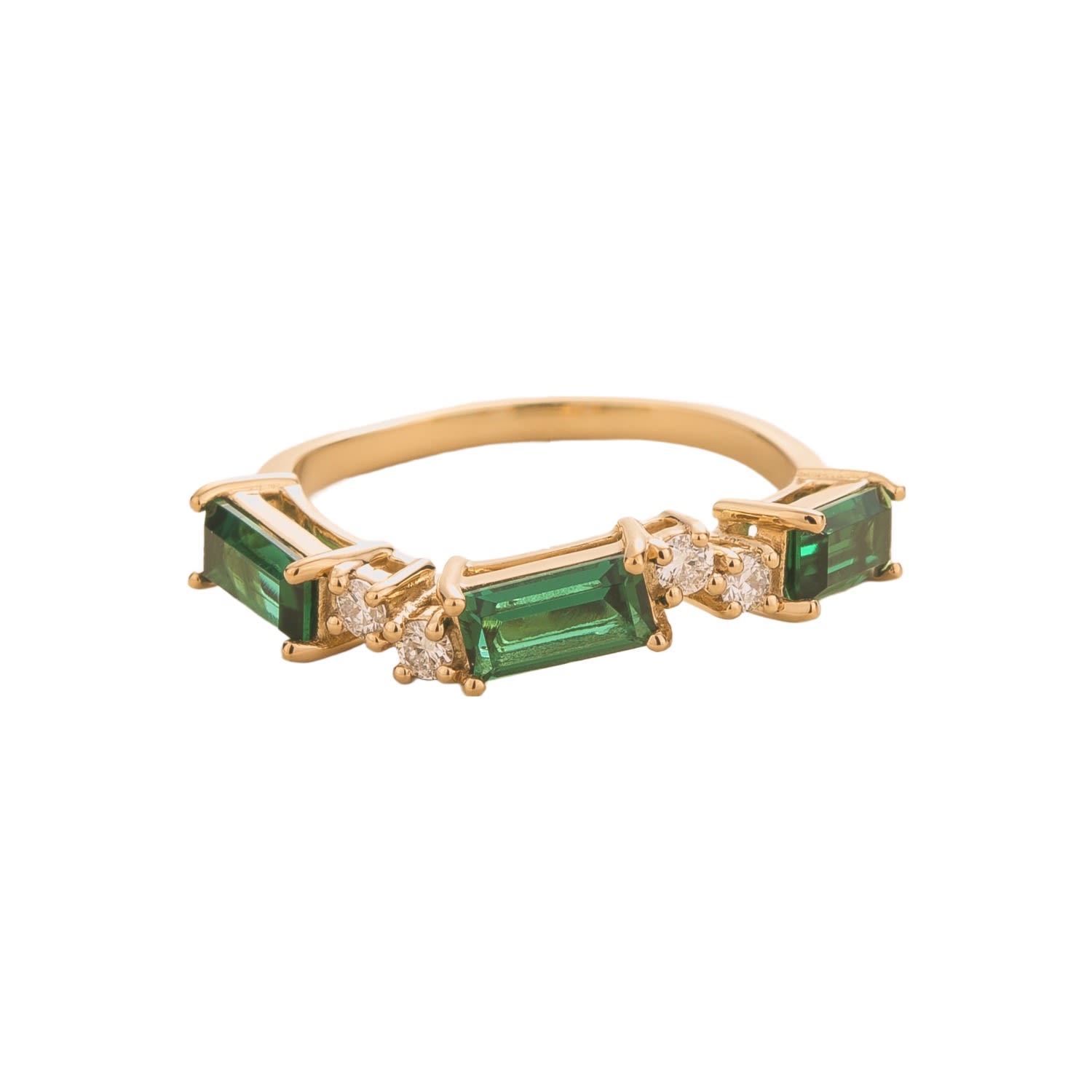 Forma Ring In Emerald & Diamond