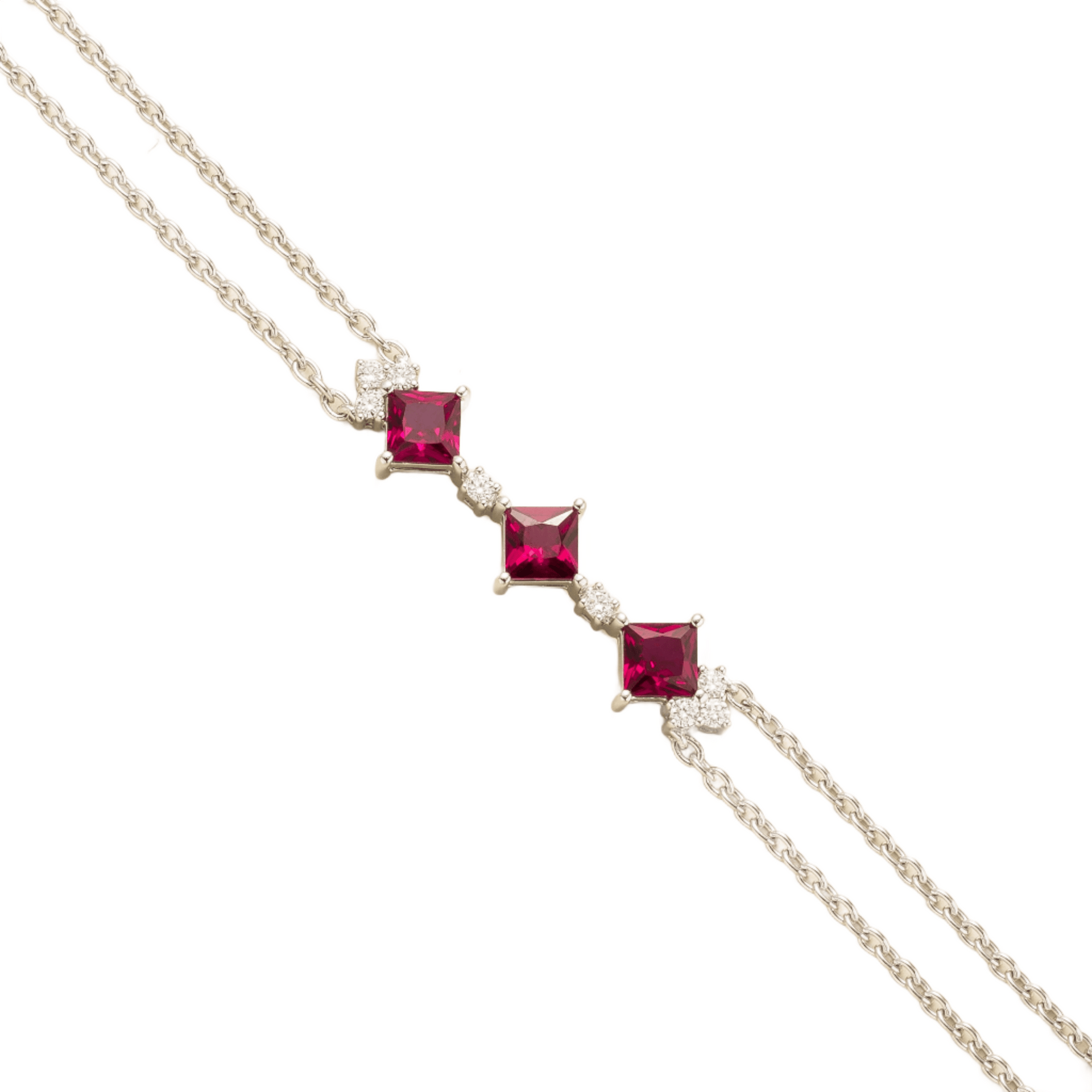 Forma White Gold Bracelet In Ruby & Diamond