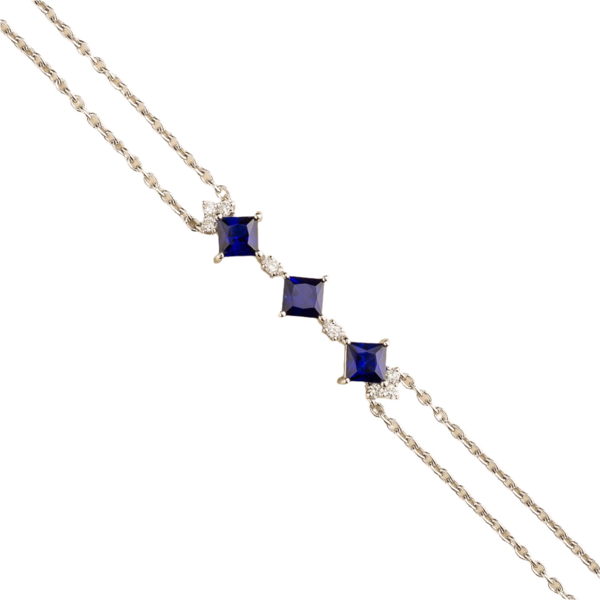 Forma White Gold Bracelet Set With Blue Sapphire & Diamond