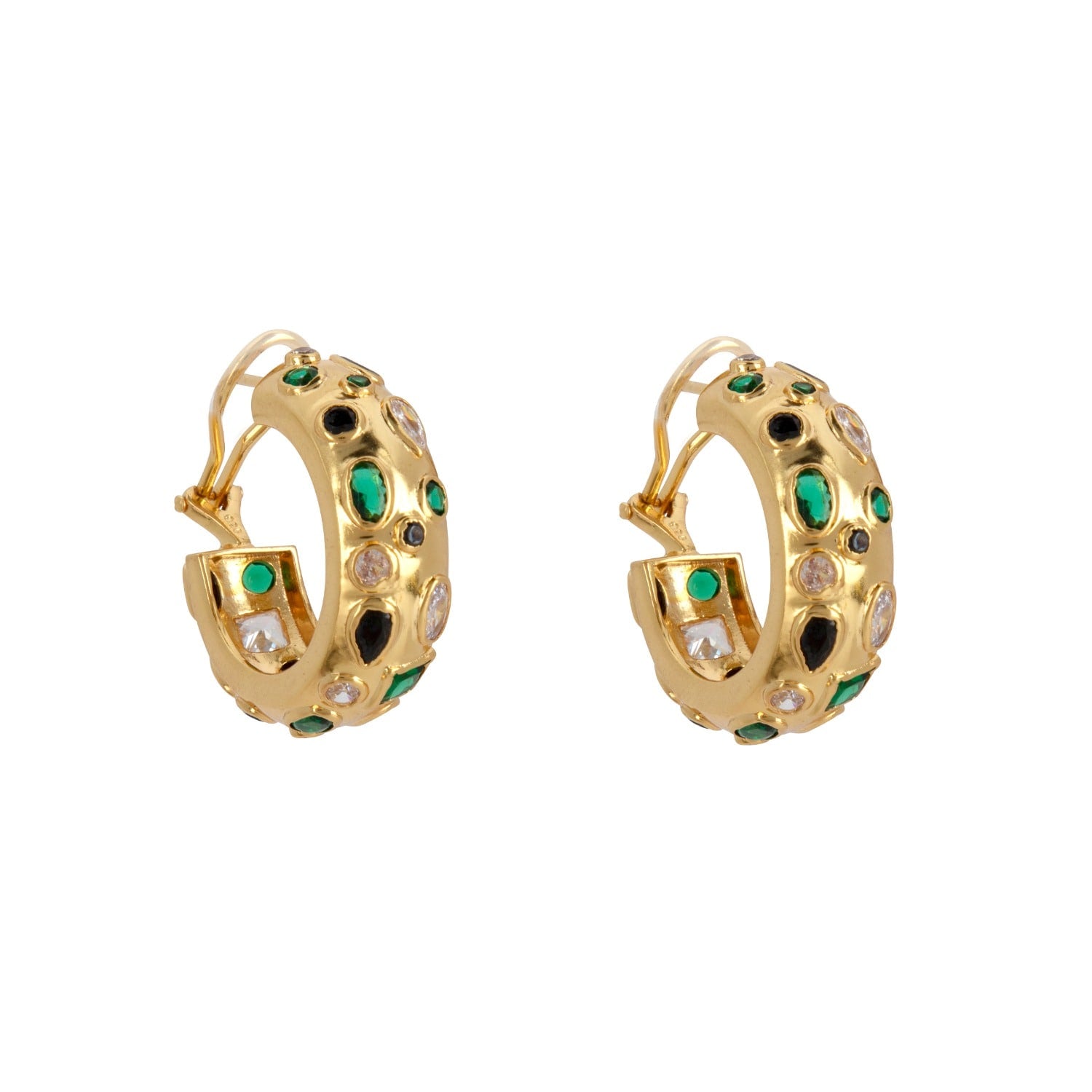 Fortuna Hoops Black Pierced