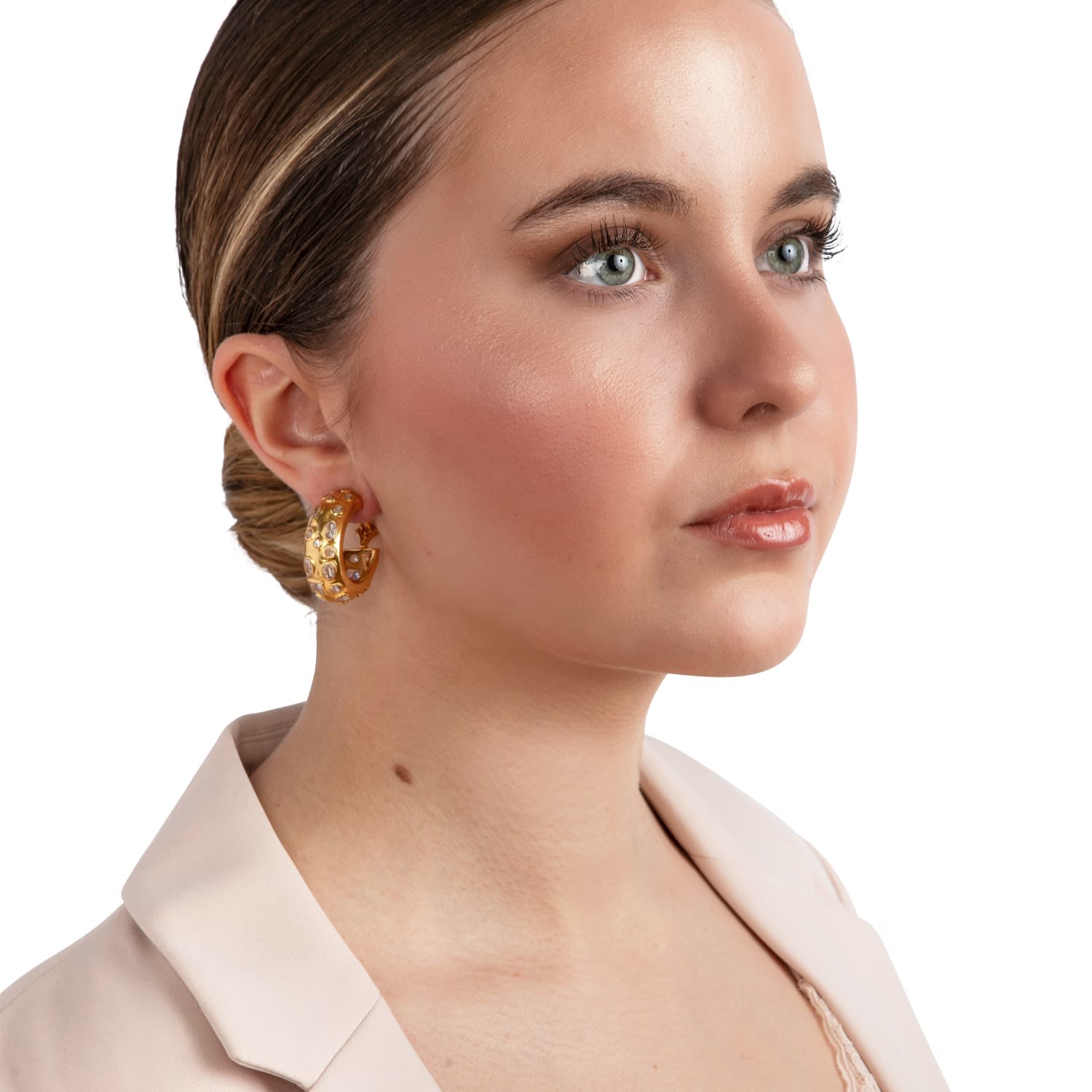 Fortuna Hoops Clear Pierced