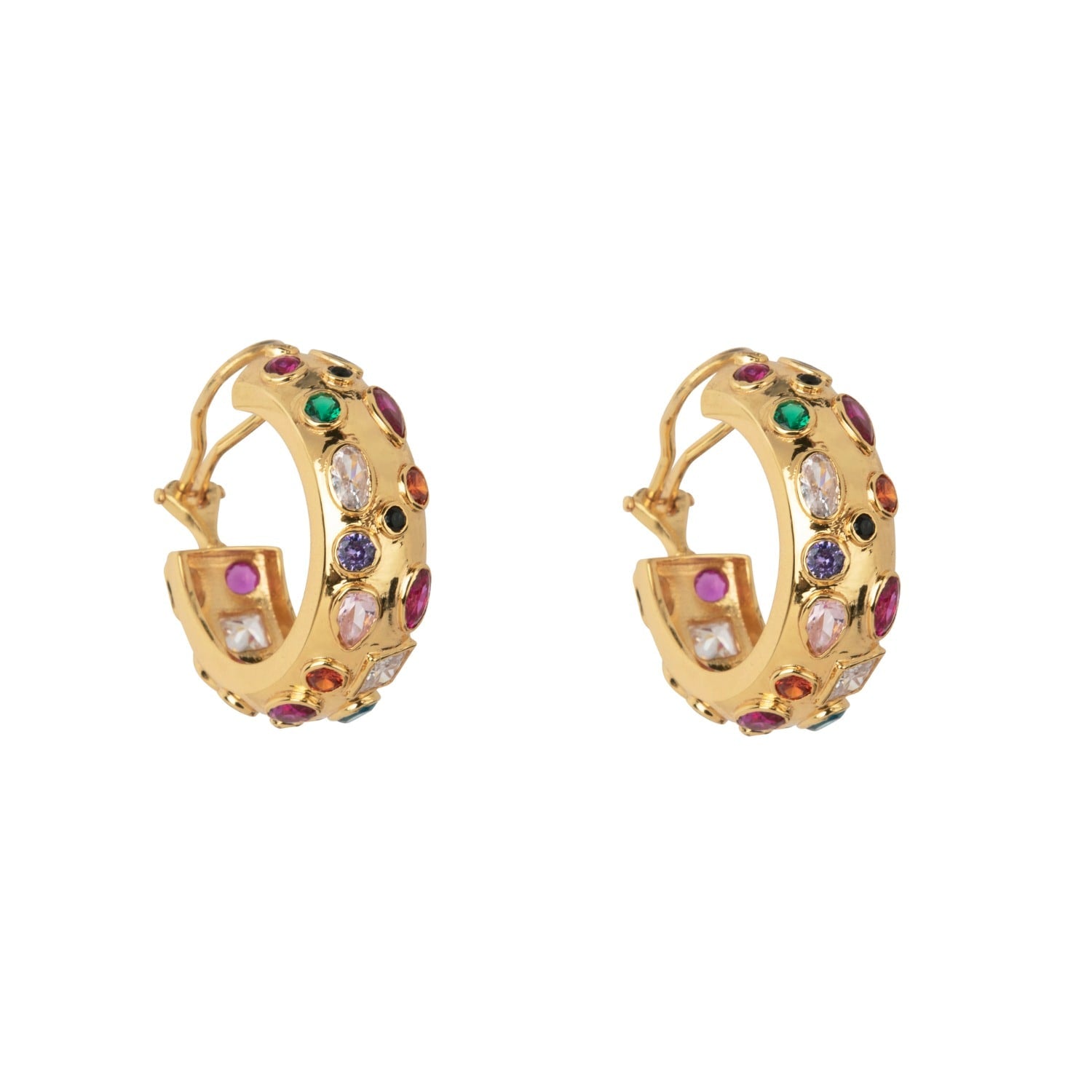 Fortuna Hoops Multicolor Pierced