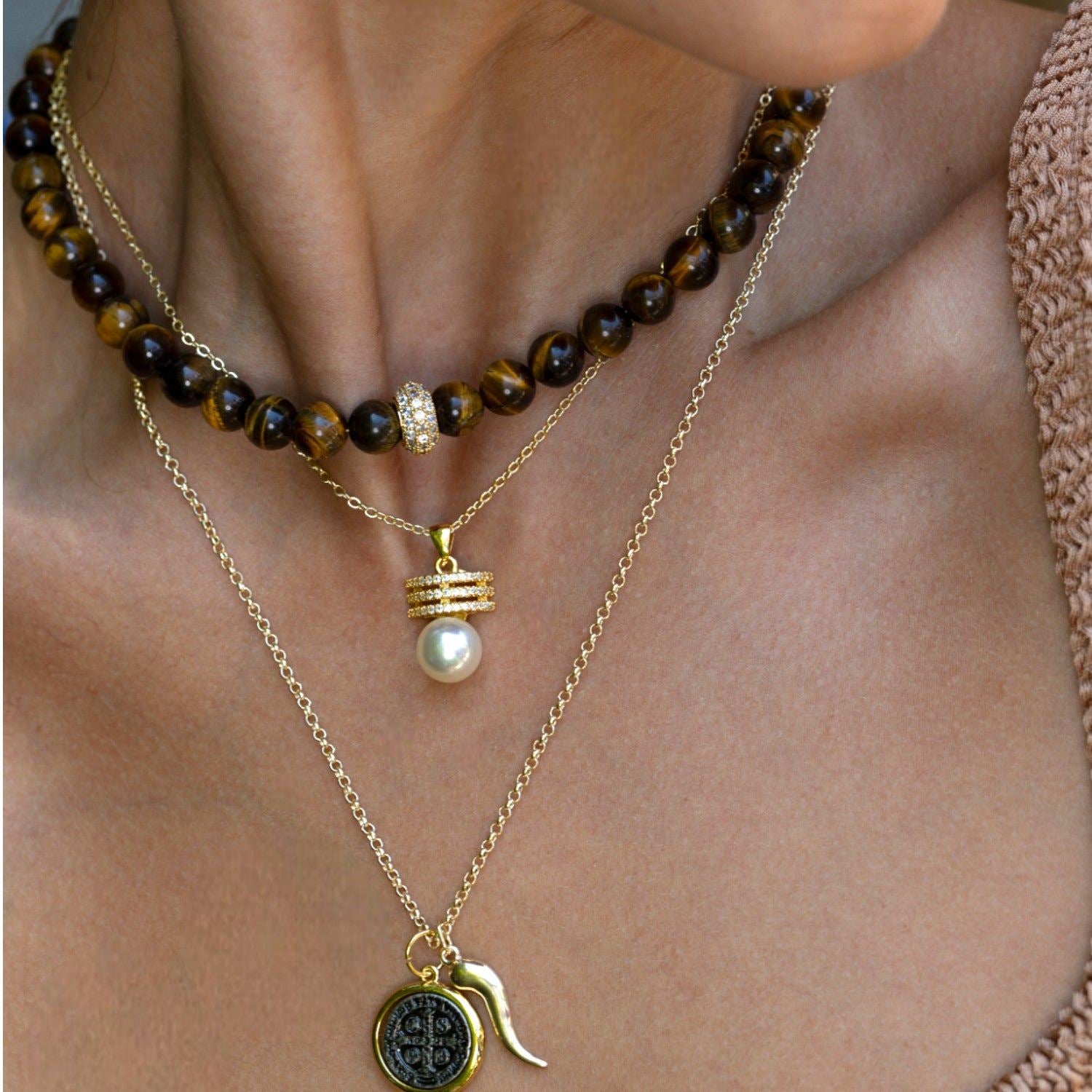 Ember Guardian Bead Necklace