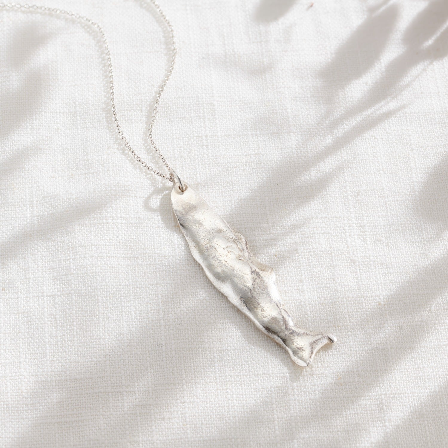 Fortune Fish Silver Large Pendant Necklace