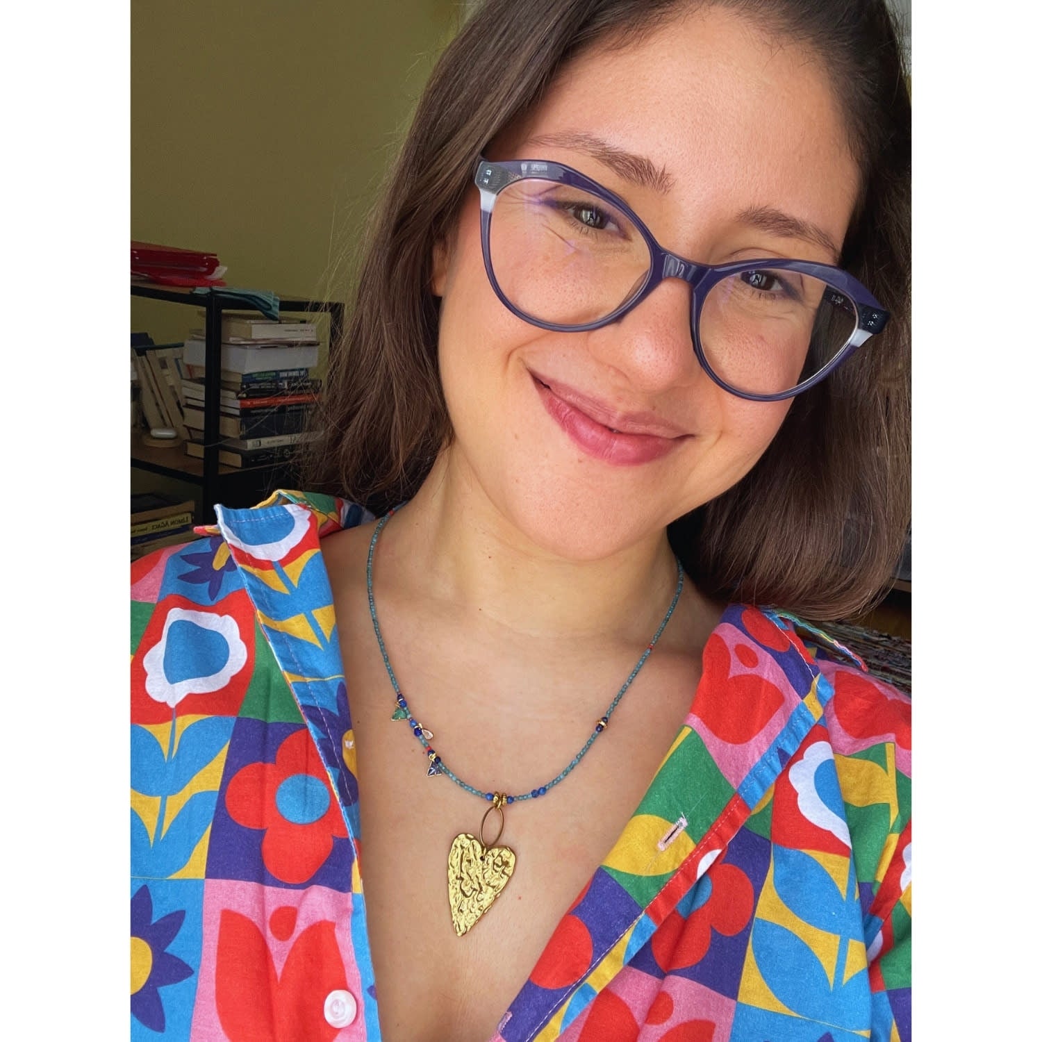 Four Am Blues – Handmade Apatite Gemstone Necklace With Stainless Steel Melting Heart Charm