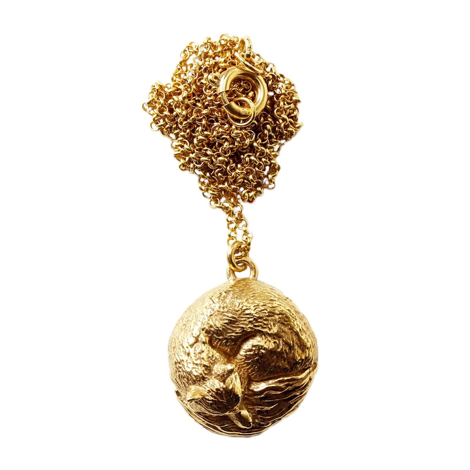 Fox Necklace – Large, Sleeping - Gold