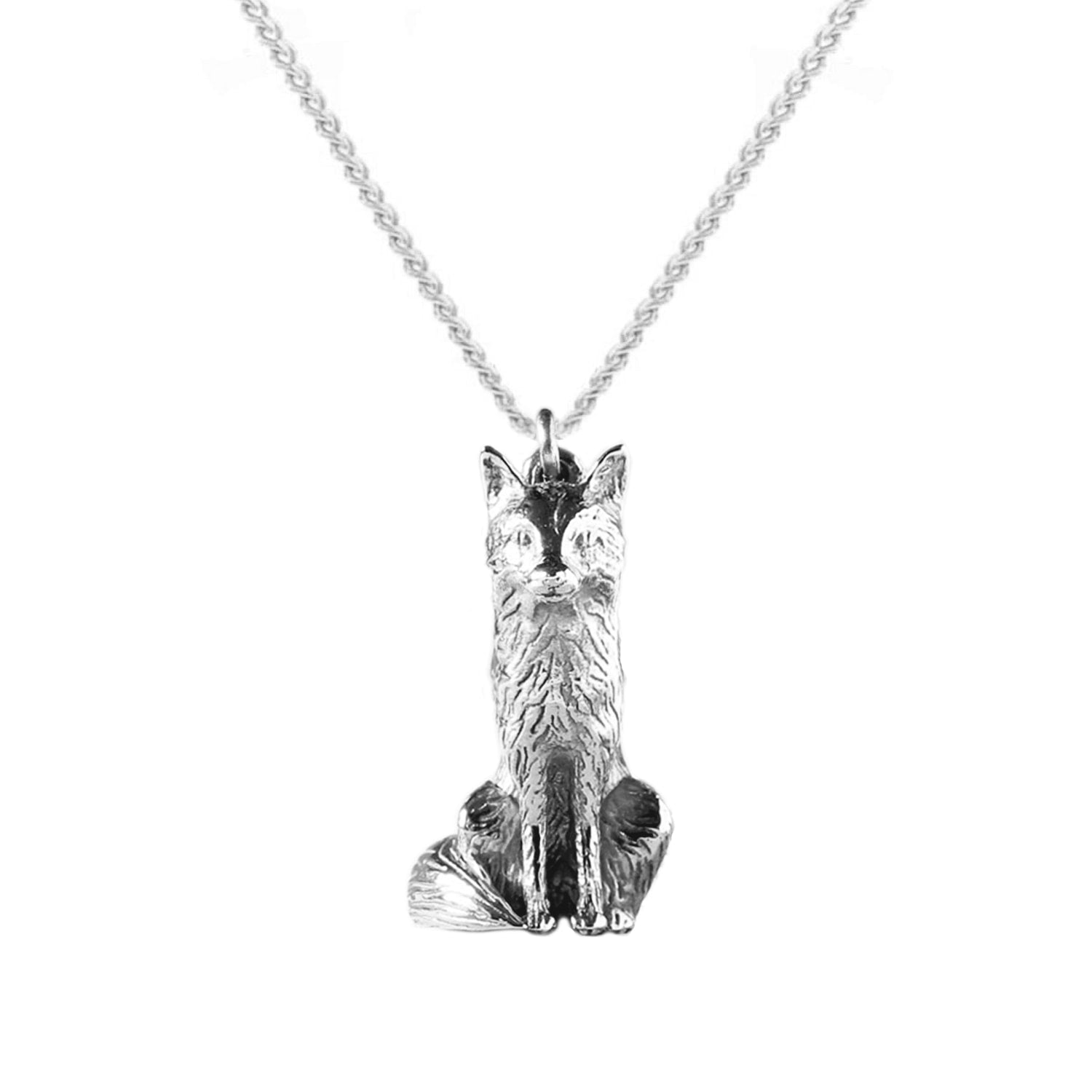 Fox Necklace – Small, Sitting - Silver